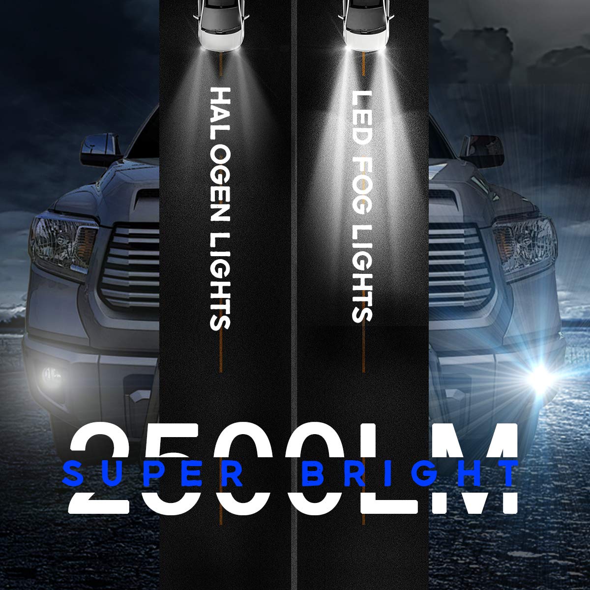 GXENOGO LED Fog Light Assembly for Tacoma 2005-2011, Solara 2004-2006, Sequoia 2008-2015, Tundra 2007