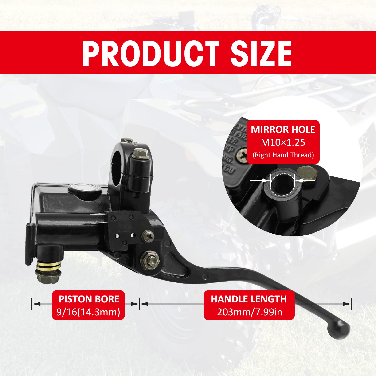 Front Brake Master Cylinder Compatible with Suzuki KingQuad QuadRunner QuadSport QuadRacer Eiger Vinson Ozark QuadMaster LTA LTF