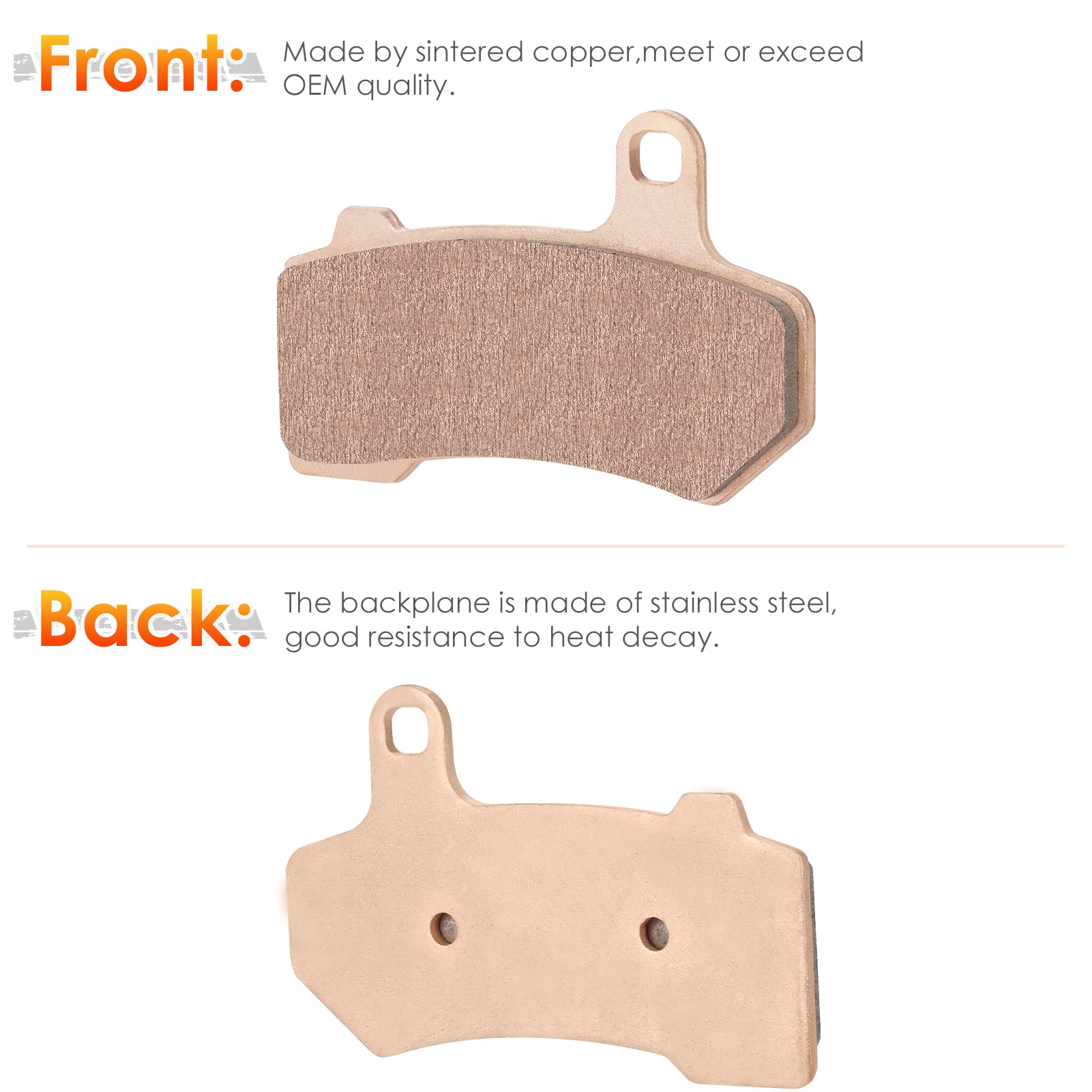 Front & Rear Brake Pads Sintered for Harley Davidson FLHR Road King FLHX Street Glide,08-20 FLHTCU Ultra Classic Electra Glide V