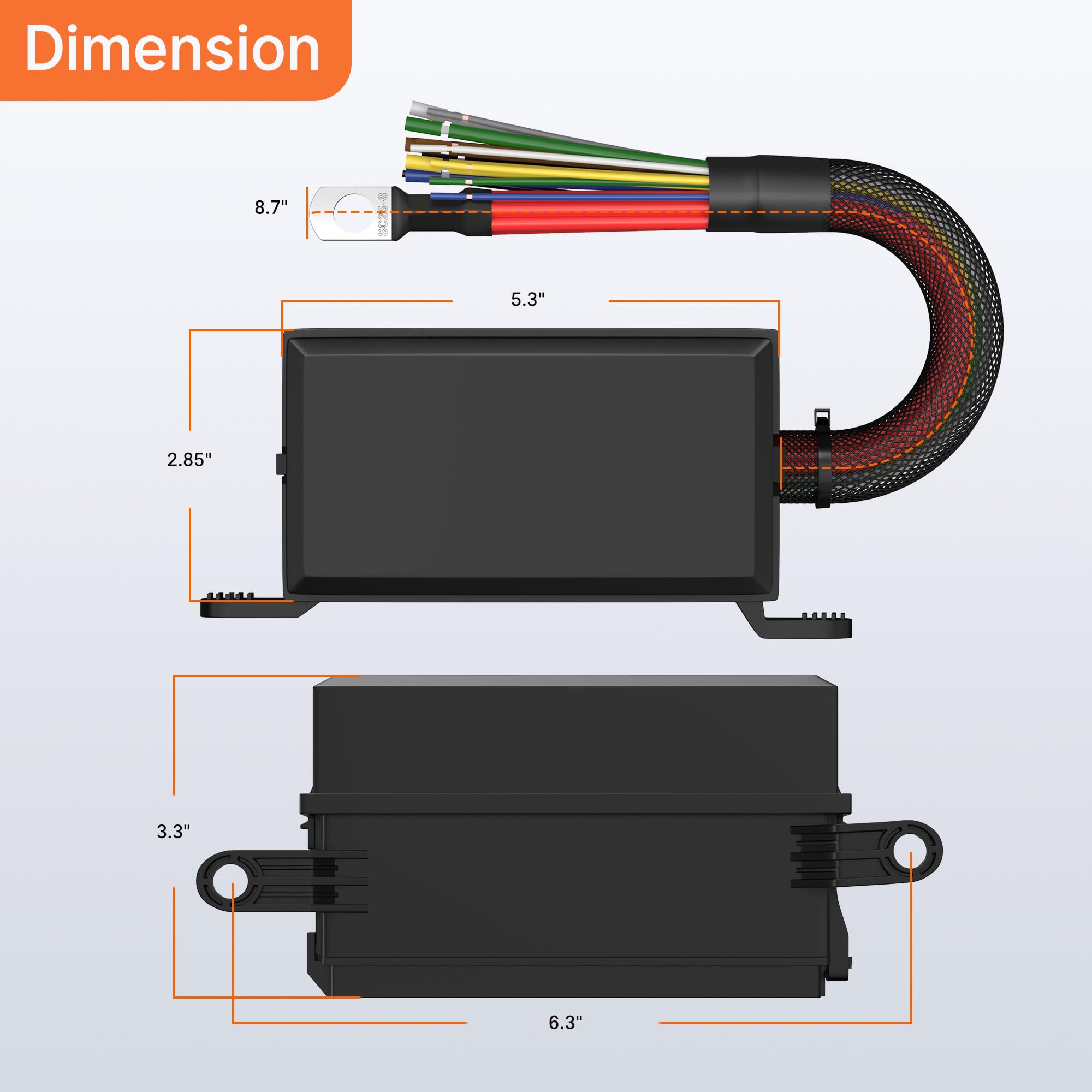 DAIERTEK 12V Relay Box 6 Way, Waterproof Pre-Wired Relay Panel, Model RB-R6F6-W2, for Automotive & Marine Use