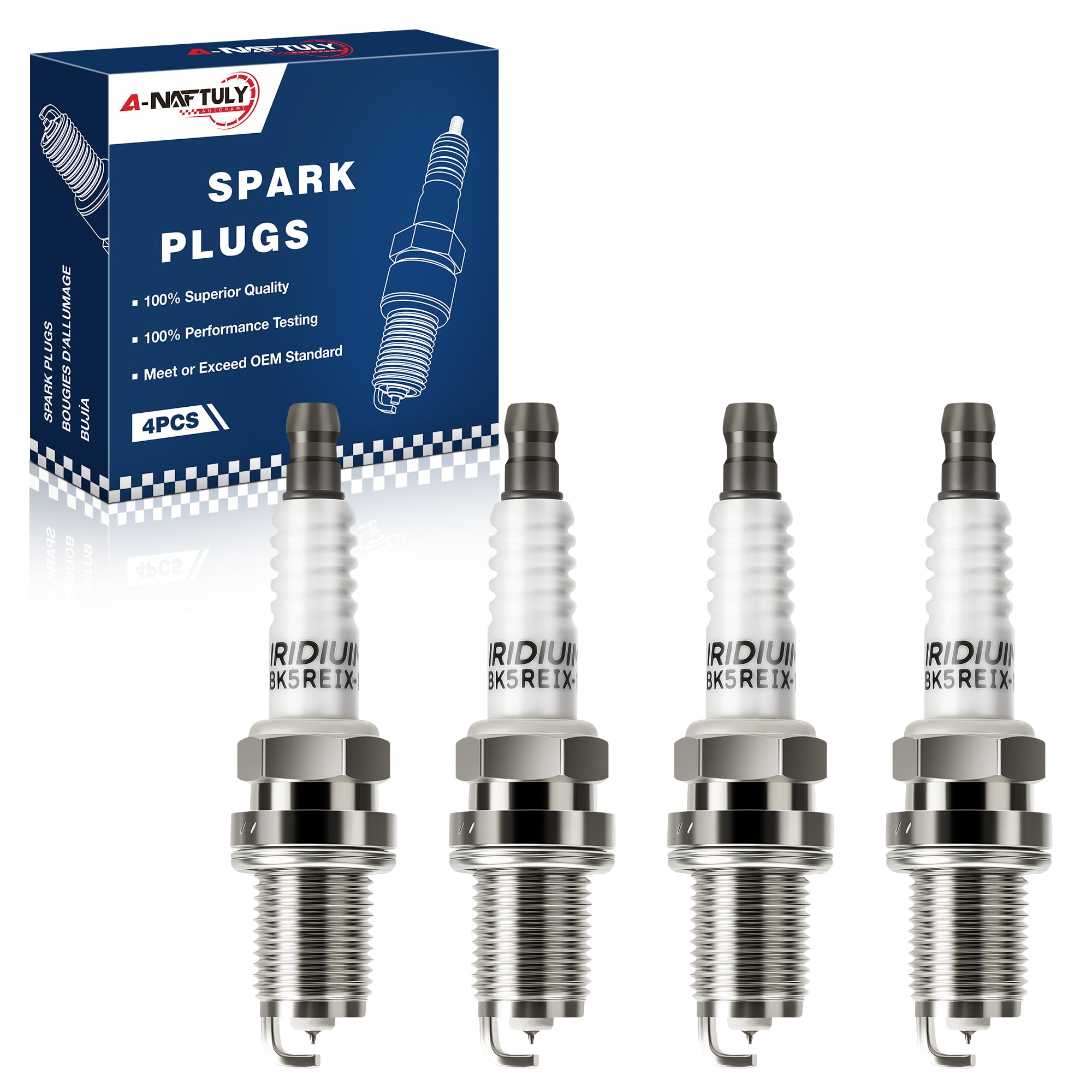 Iridium Spark Plugs 4 Pack 5464 BKR5EIX-11 BKR5EGP Fits for 1998-2008 Toyota Corolla Prius Tacoma Yaris Matrix,Nissan Altima Fro
