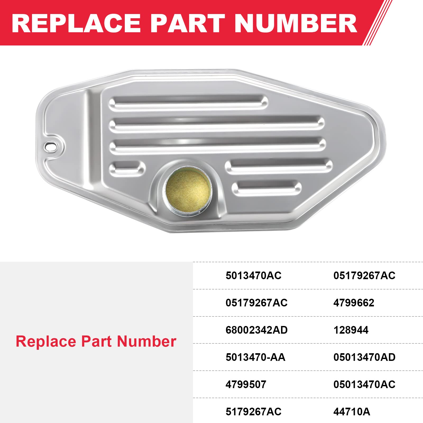 Transmission Oil Filter Kit Fits for 1999-UP Dodge Ram J-eep Chrysler 45RFE 545RFE 65RFE 66RFE 68RFE Transmission 4WD 4X4 Filter
