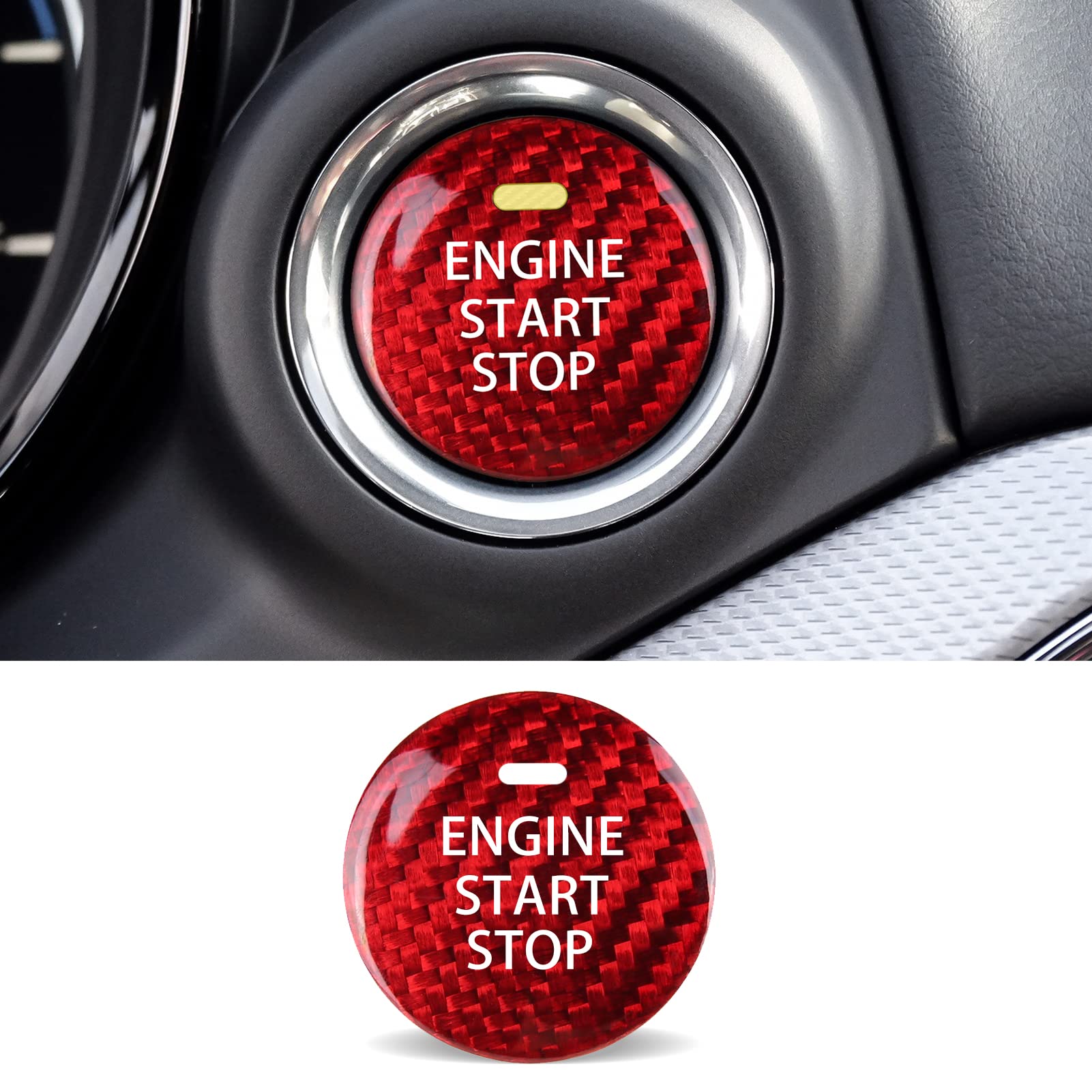 Anfokas Compatible With Mazda 3 6 Cx-3 Cx-5 Cx-9 Mx-5 Miata Accessories Real Carbon Fiber Sporty Car Keyless Engine Start Stop P