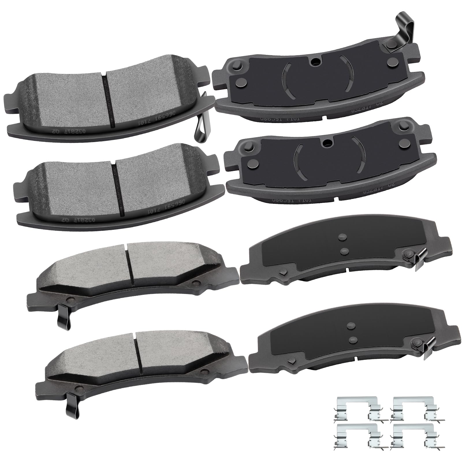 Cciyu D1159 D698 8Pcs Front & Rear Ceramic Brake Pads Kits 2008-2009 For Buick Allure, 2008-2009 For Buick Lacrosse, 2006-2010 F