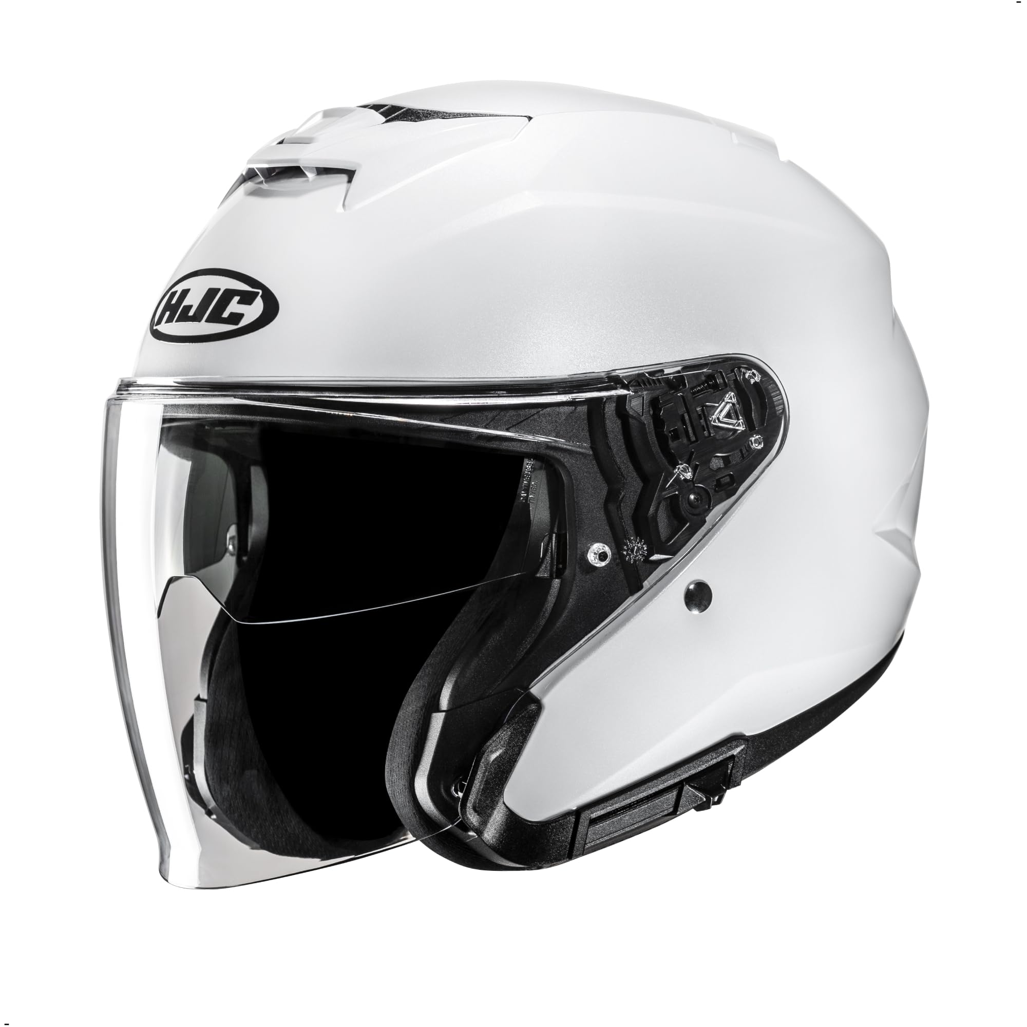 HJC i31 Solid Open Face Motorcycle Helmet, DOT Approved (White, Medium)