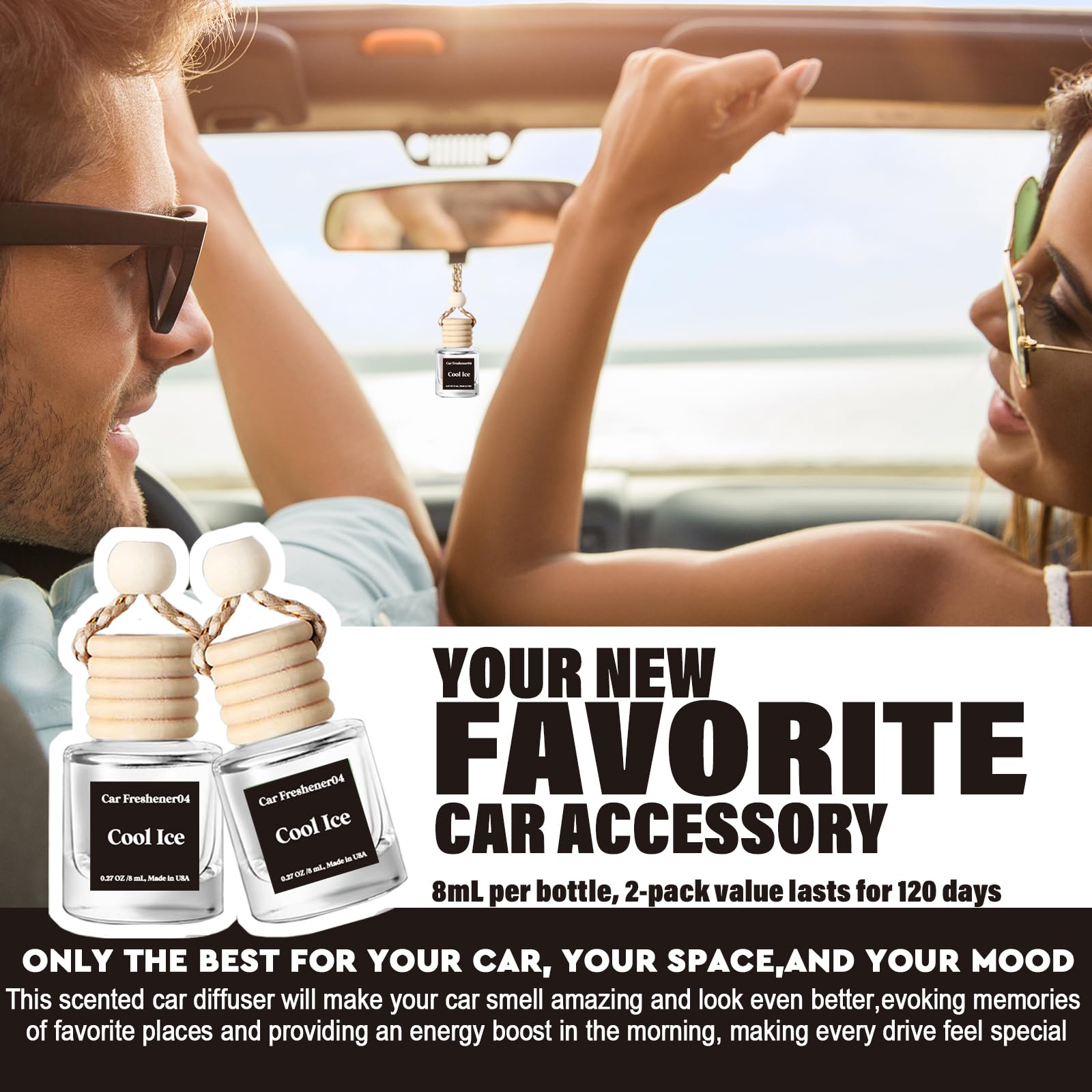 Car Air Freshener Hanging, Essential Oil Diffuser For Car, Car Air Freshener Cute, Long Lasting Air Freshener For Car, Air Fresh