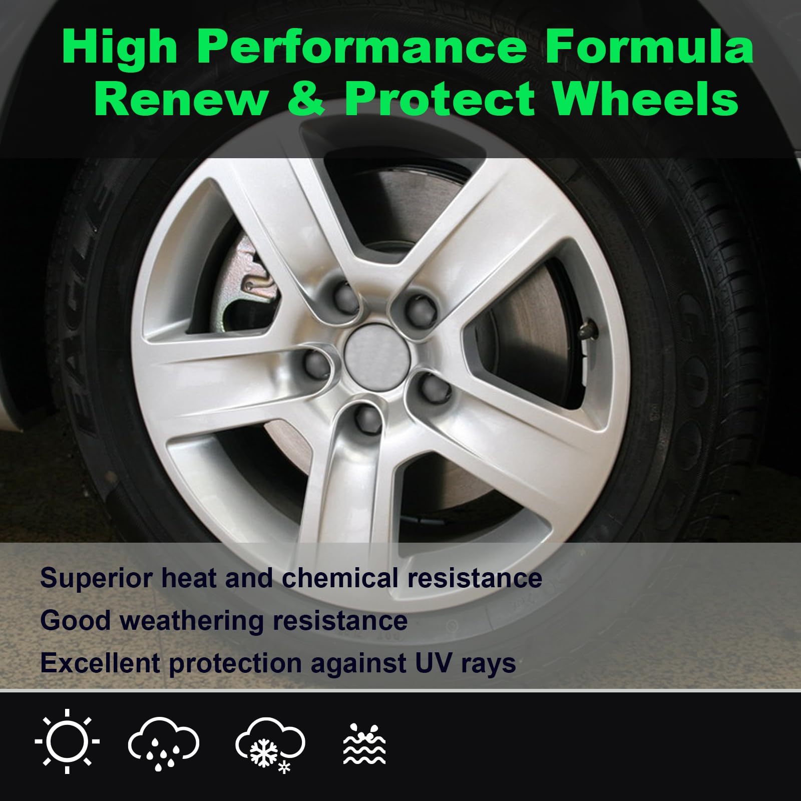 NADAMOO Aluminum Wheel Spray Paint - Semi-gloss Silver 13 Oz Aerosol for Metal Surface Recoloring and Protection