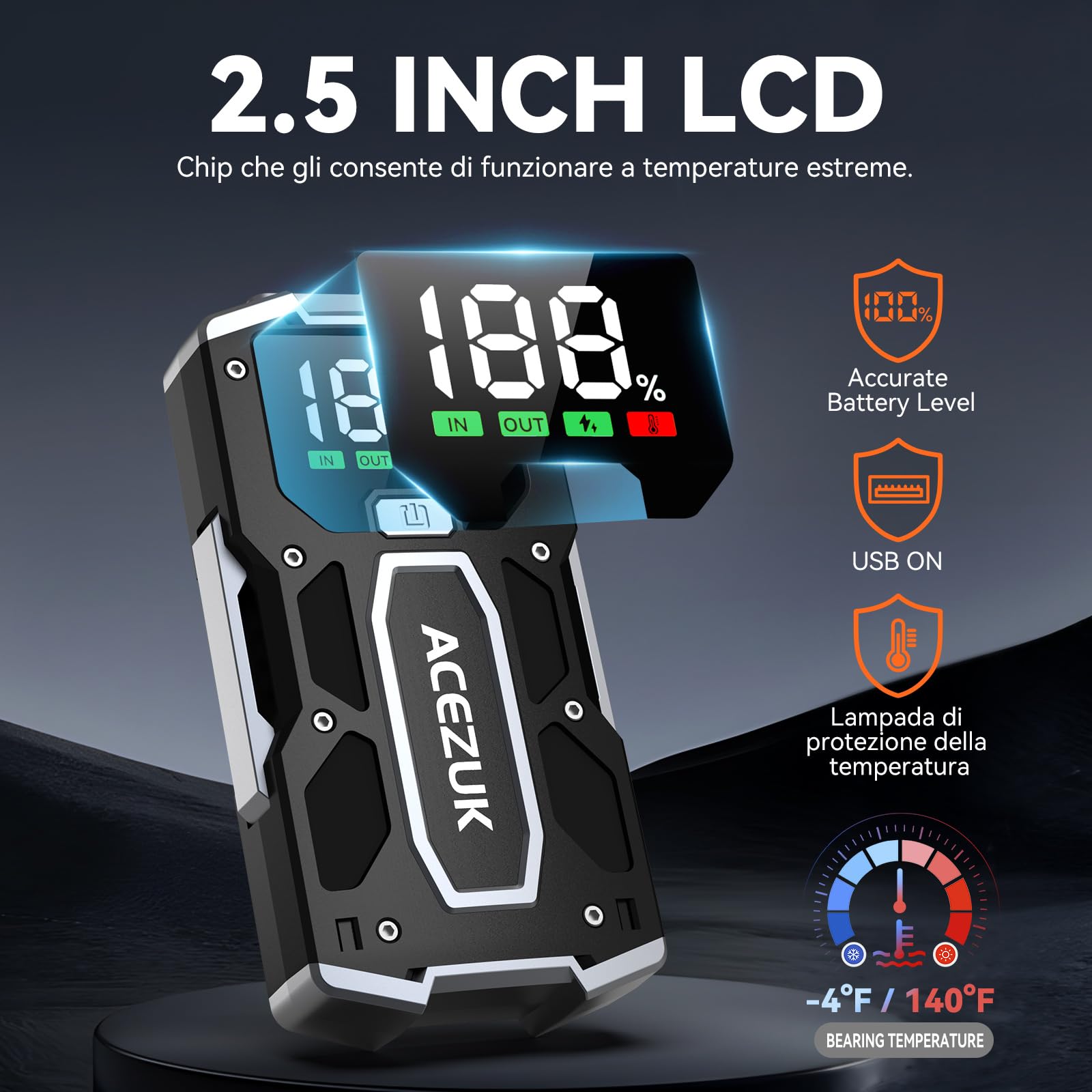 Car Jump Starter,12V 8-In-1 Jump Starter Battery Pack 3000A, Up To 7.0L Gas & 5.5L Diesel Engines Quick Charge 3.0 Power Bank Ju