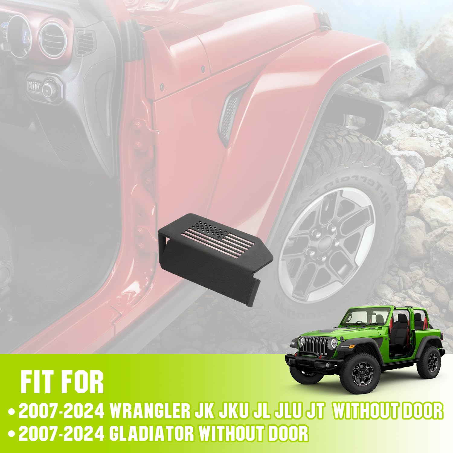 Bordan Front Foot Pegs For Jeep Wrangler Jk Jku Jl Jlu Jt Gladiator 2007-2023, 1941 Style, Comfortable 120 Degree Angle Design