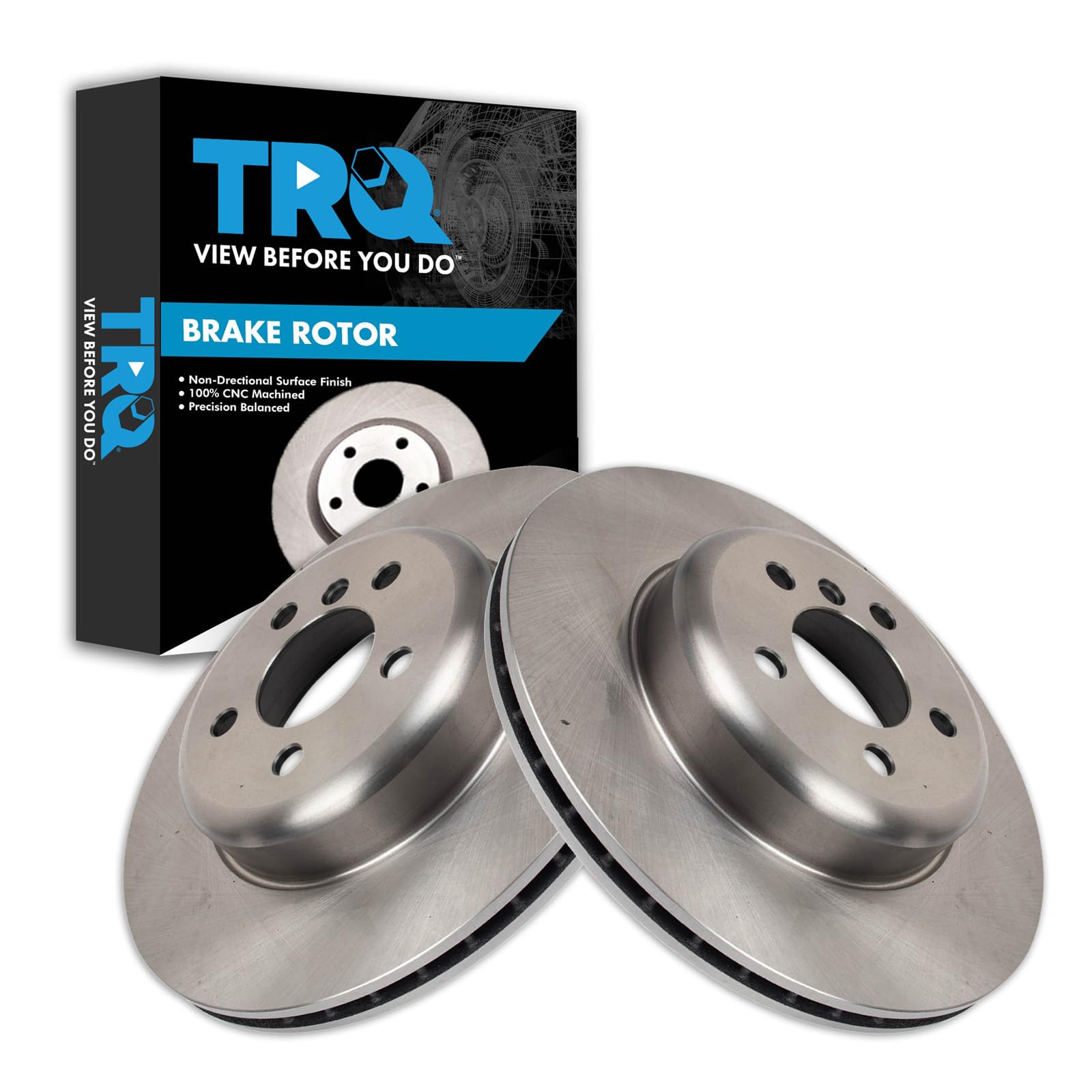 Trq Rear Brake Rotor Set Compatible With 2012-2019 Bmw
