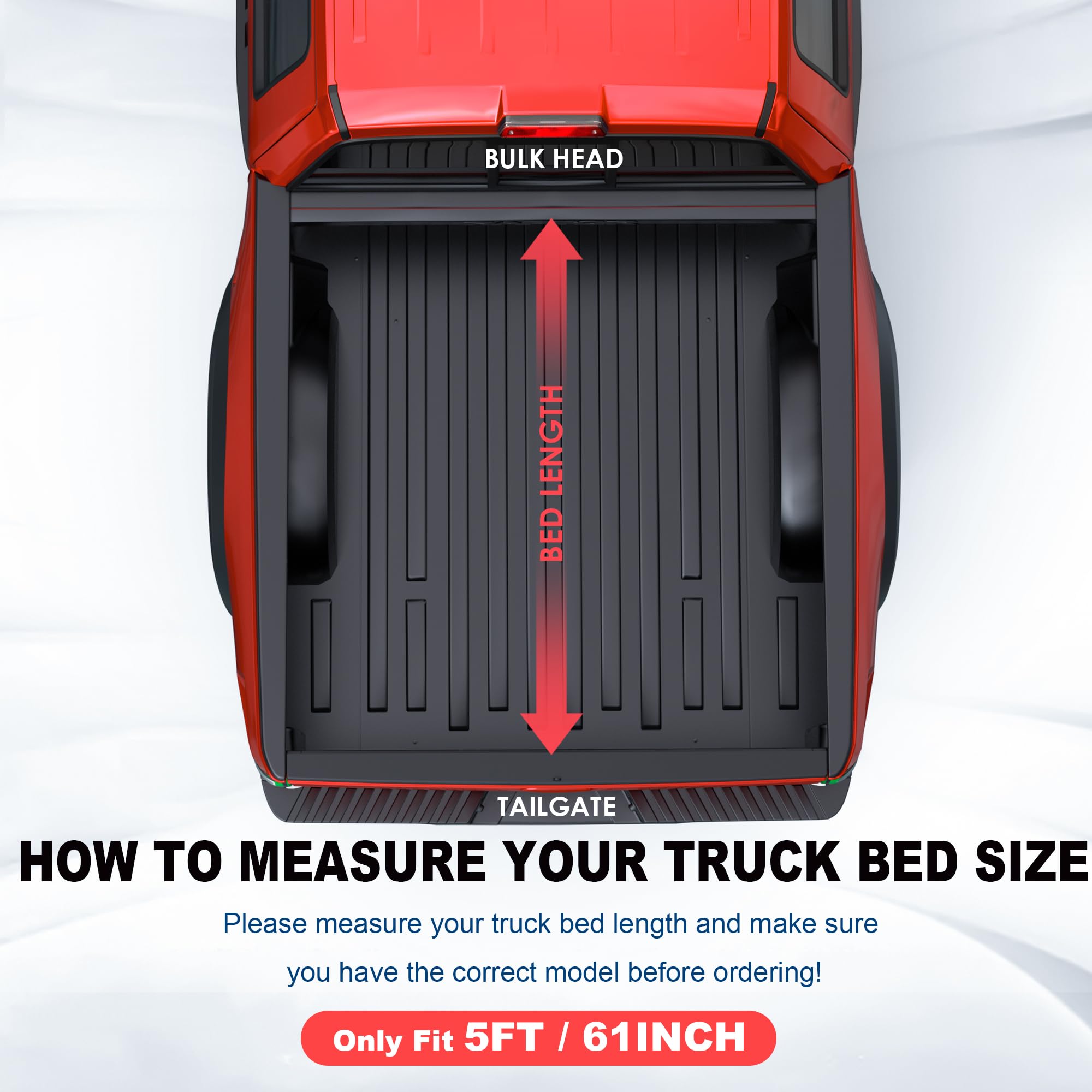 Mostplus Fiberglass Tri Fold Hard Truck Bed Tonneau Cover Compatible With 2004-2012 Chevy Colorado/Gmc Canyon Bed 3 Fold Fleetsi