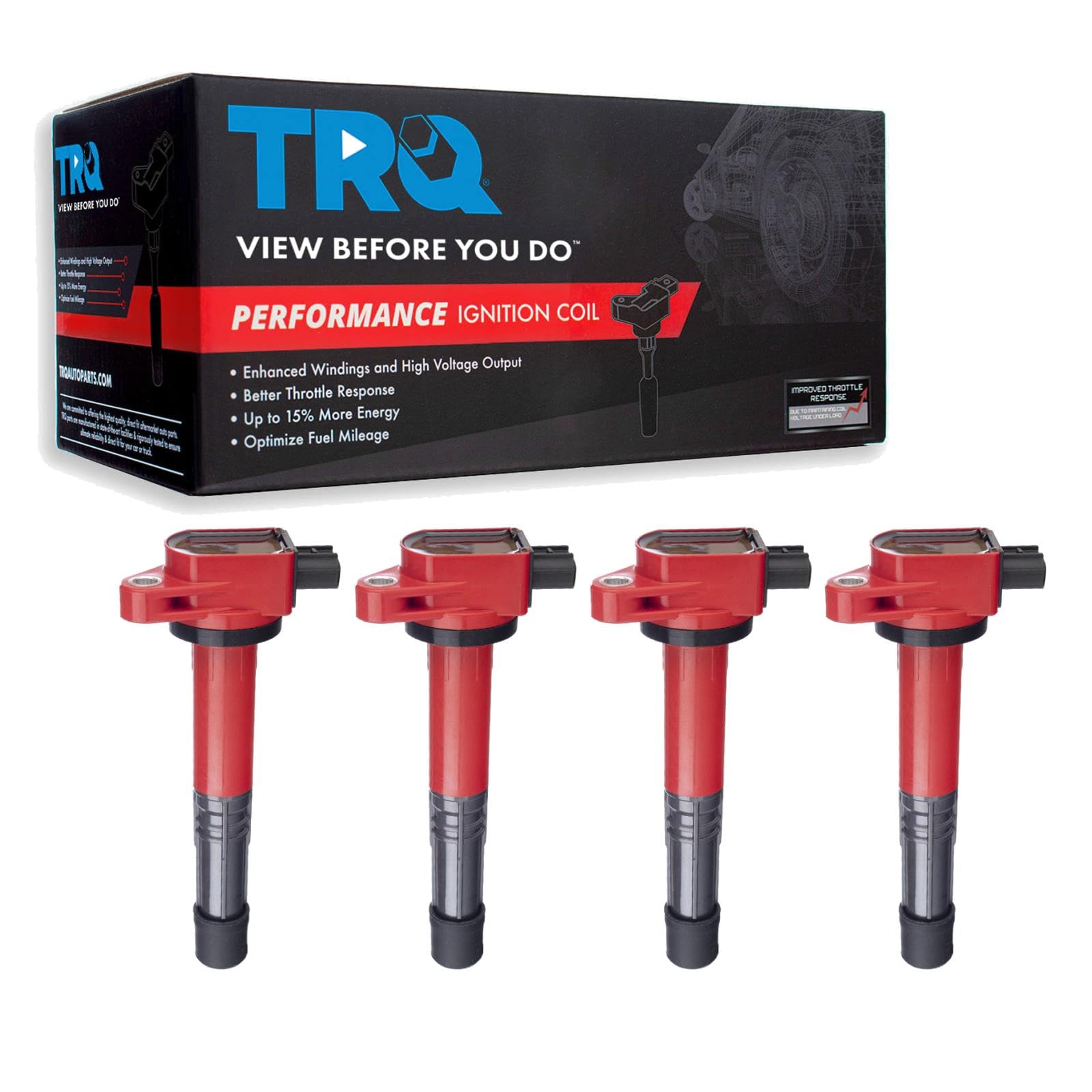 TRQ Ignition Coil Set Compatible with 2013-2015 Acura ILX 2008-2012 Honda Accord 2012-2015 Civic 2010-2014 CR-V Crosstour