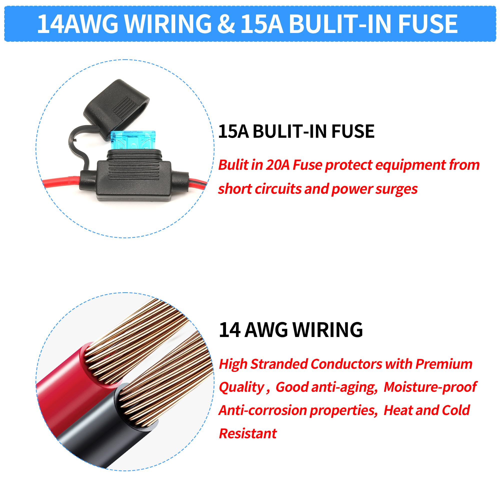 Sae Battery Alligator Clips Wire Harness 8Ft/2.4M 14Awg, 12V Alligator Clips With Wires For Sprayer Parts, Sprayer Pump, Battery