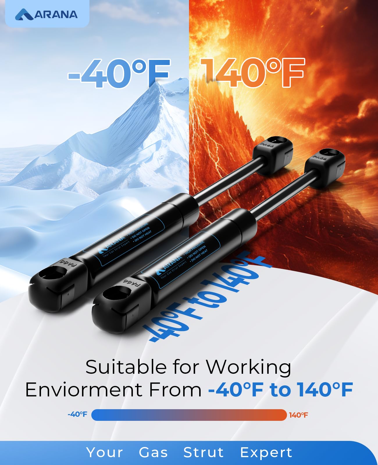 ARANA 10 inch Gas Struts Shocks Spring 35 Lb/156 N 10'' Lift Support Props 4058 for Truck Tool Box Lids Weatherguard Toolbox Boa