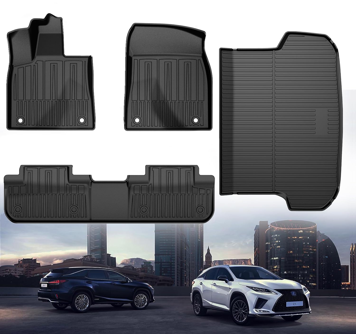 Original 2016-2022 Rx Floor Mats And Cargo Liner For Lexus Rx/Rx350/Rx450H (Not For Rxl) - Custom Fit Tpe All Weather Floor Line