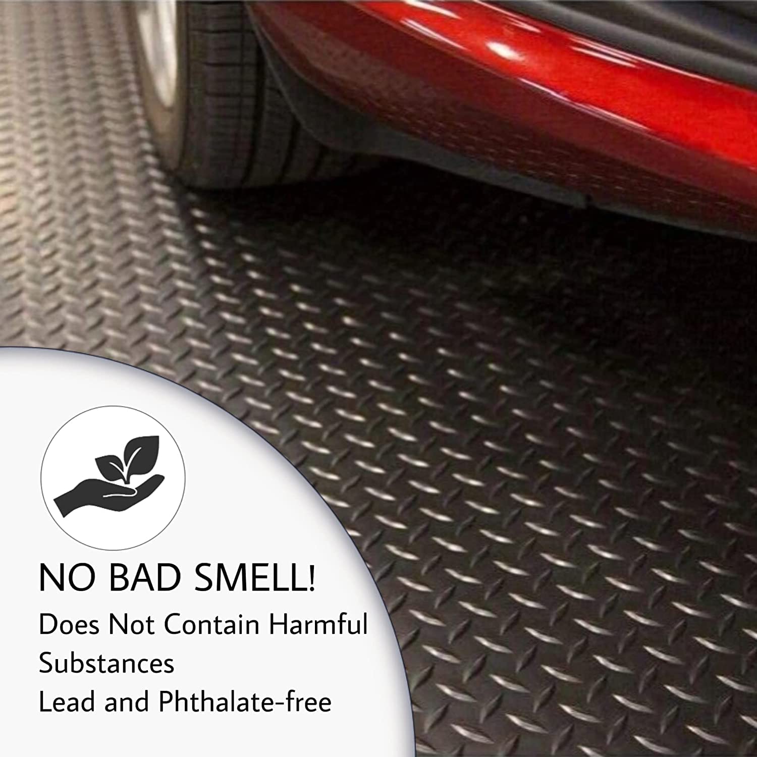 SEAL 5 x 10 Ft Premium Garage Floor Mat, 2.8mm Thickened Black Commercial Grade Heavy Duty Parking Mat for Garage Floor, Golf Ca