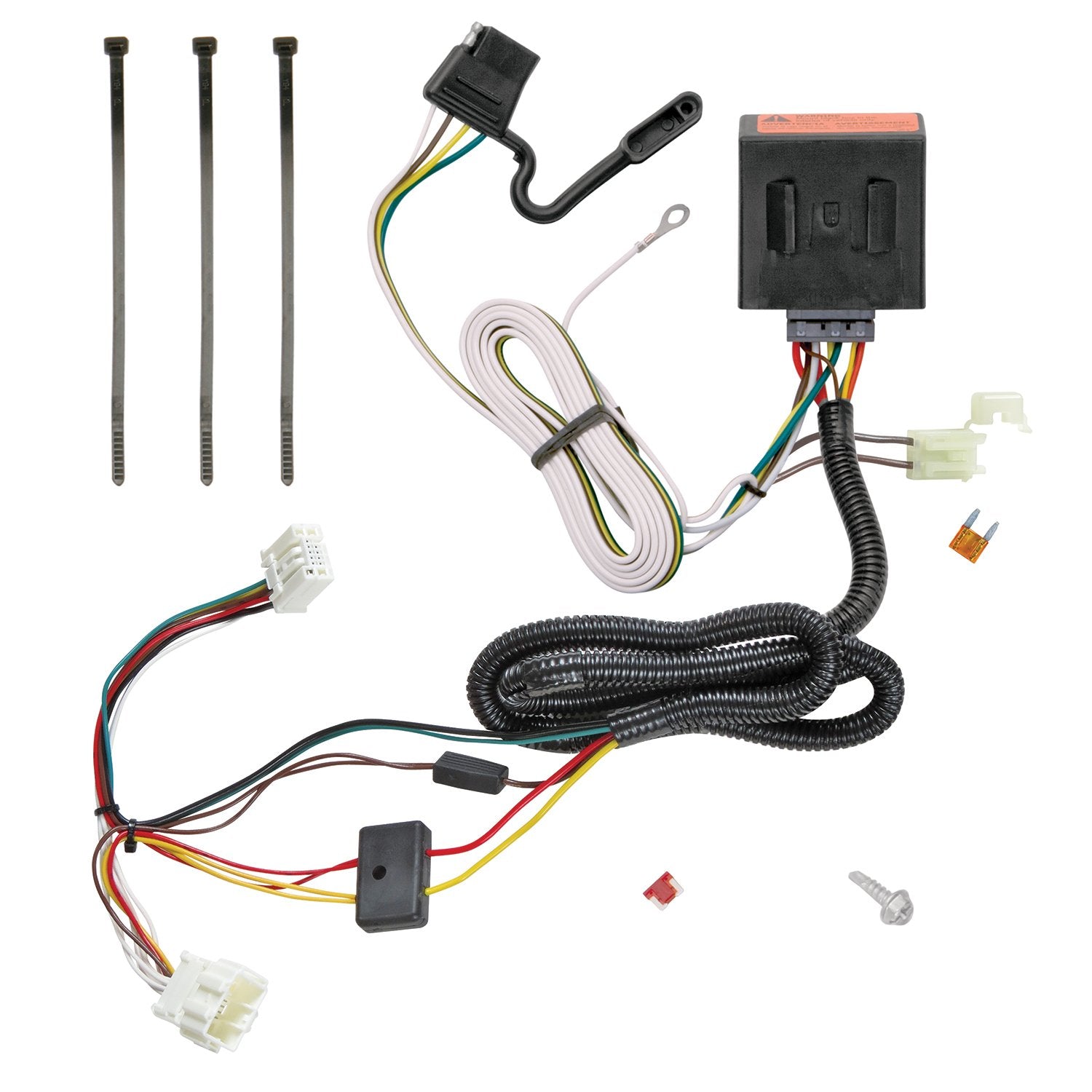 Tekonsha T-One T-Connector Harness, 4-Way Flat, Compatible with Select Honda CR-V, Black