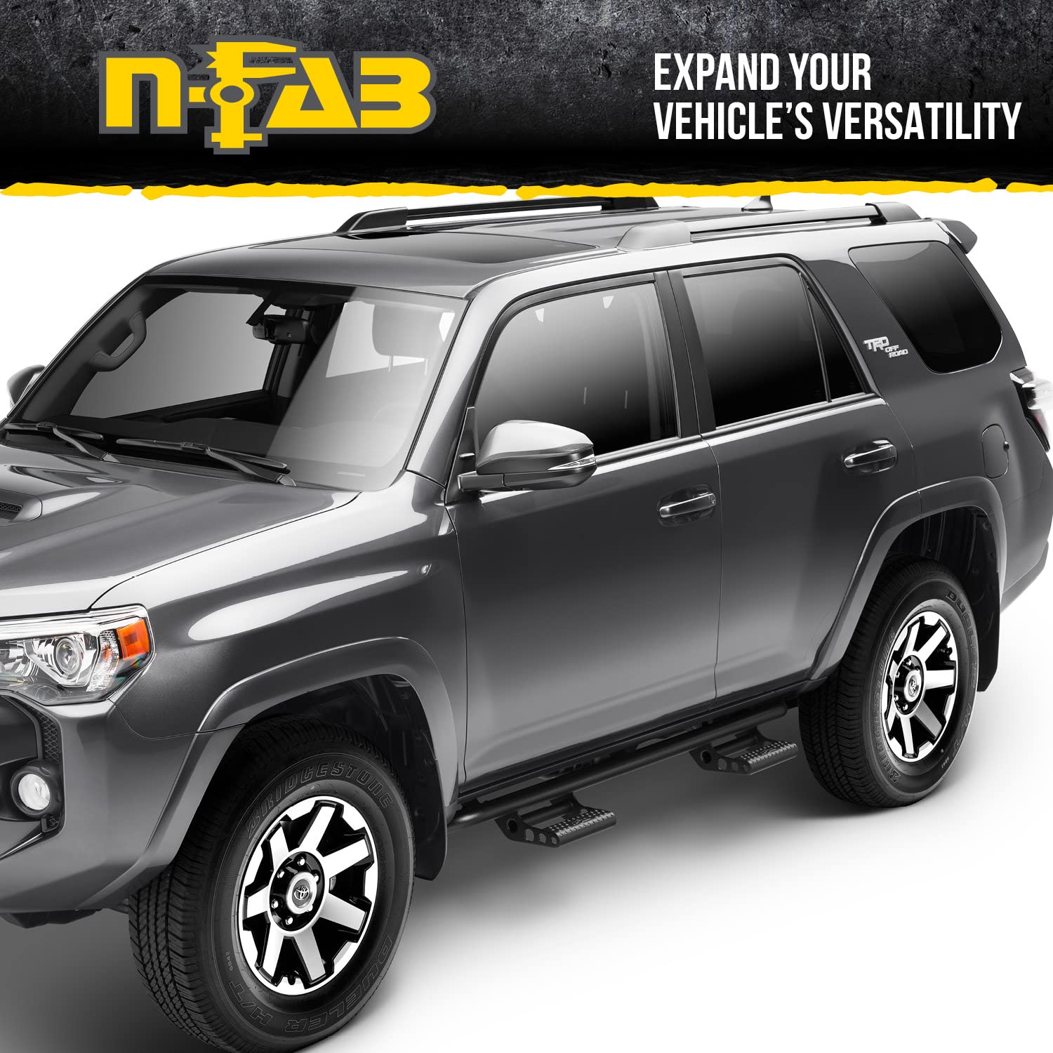 N-Fab Rkr Rails For Toyota 4Runner | Cab Length, Tubular Steel, Textured Black | T104Rkr4R | Fits 2010-2023 Toyota 4Runner (Does Not Fit 2010-2019 Limited And 2010-2013 Sr5 Models) Suv, Srw Gas