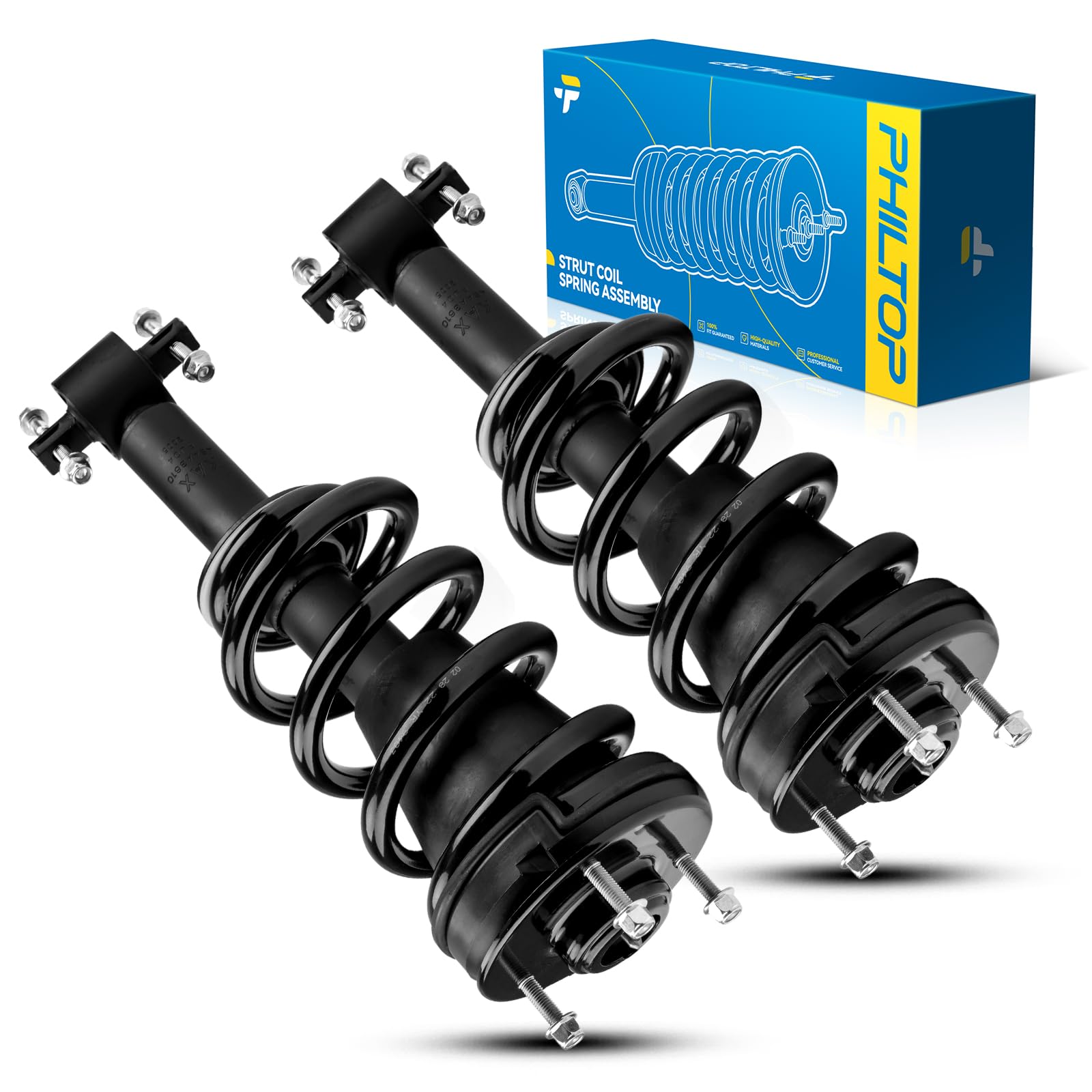 Philtop Front Struts Shock Absorber Fit For Silverado 1500/Sierra 1500 2007 2008 2009 2010 2011-2013, Complete Struts With Coil