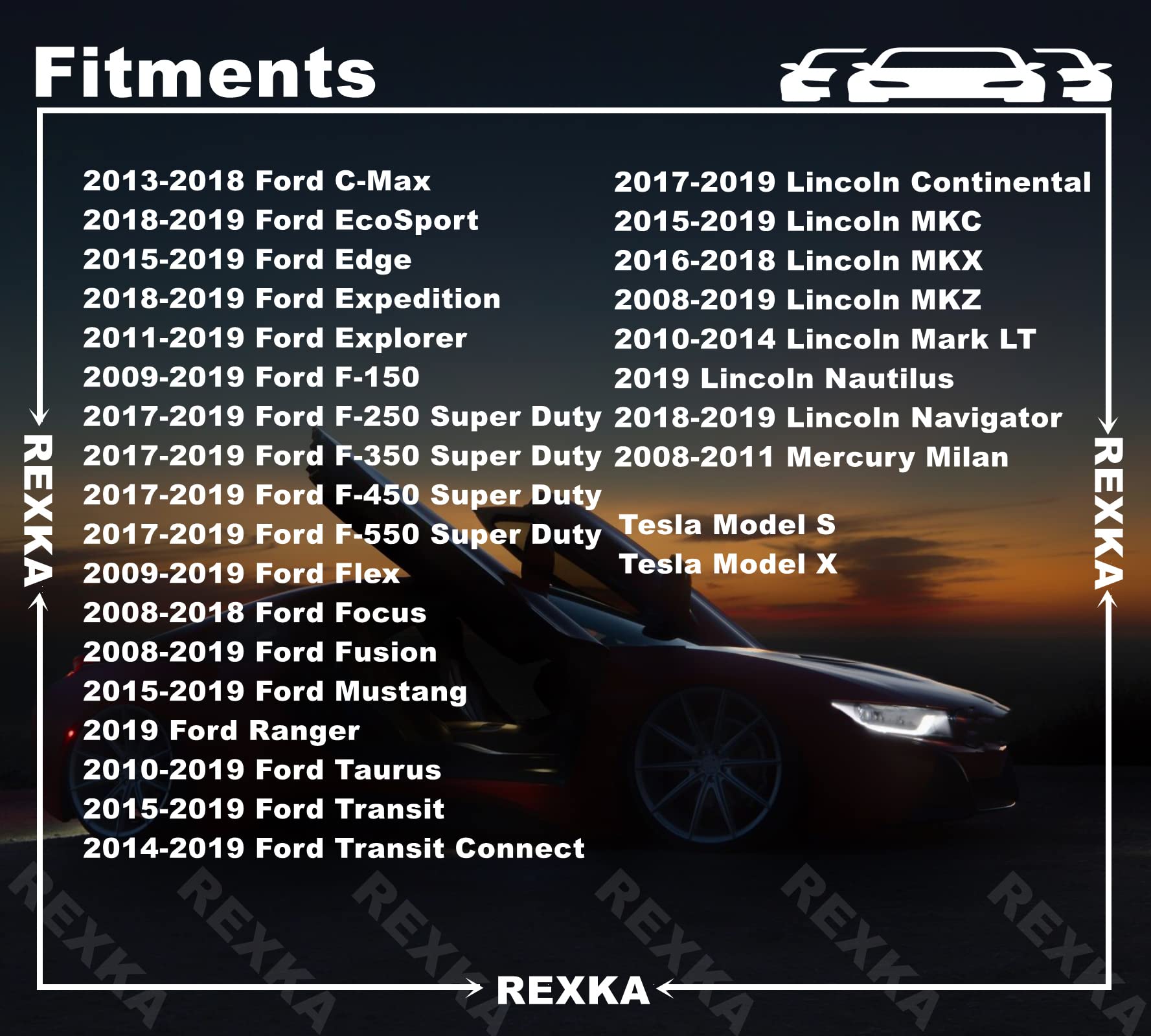 Rexka 50Pcs Door Trim Panel Retainer Clip For Ford W713297-S300 C-Max Edge Escape Explorer F-150 Mustang Focus Flex Fusion Tauru