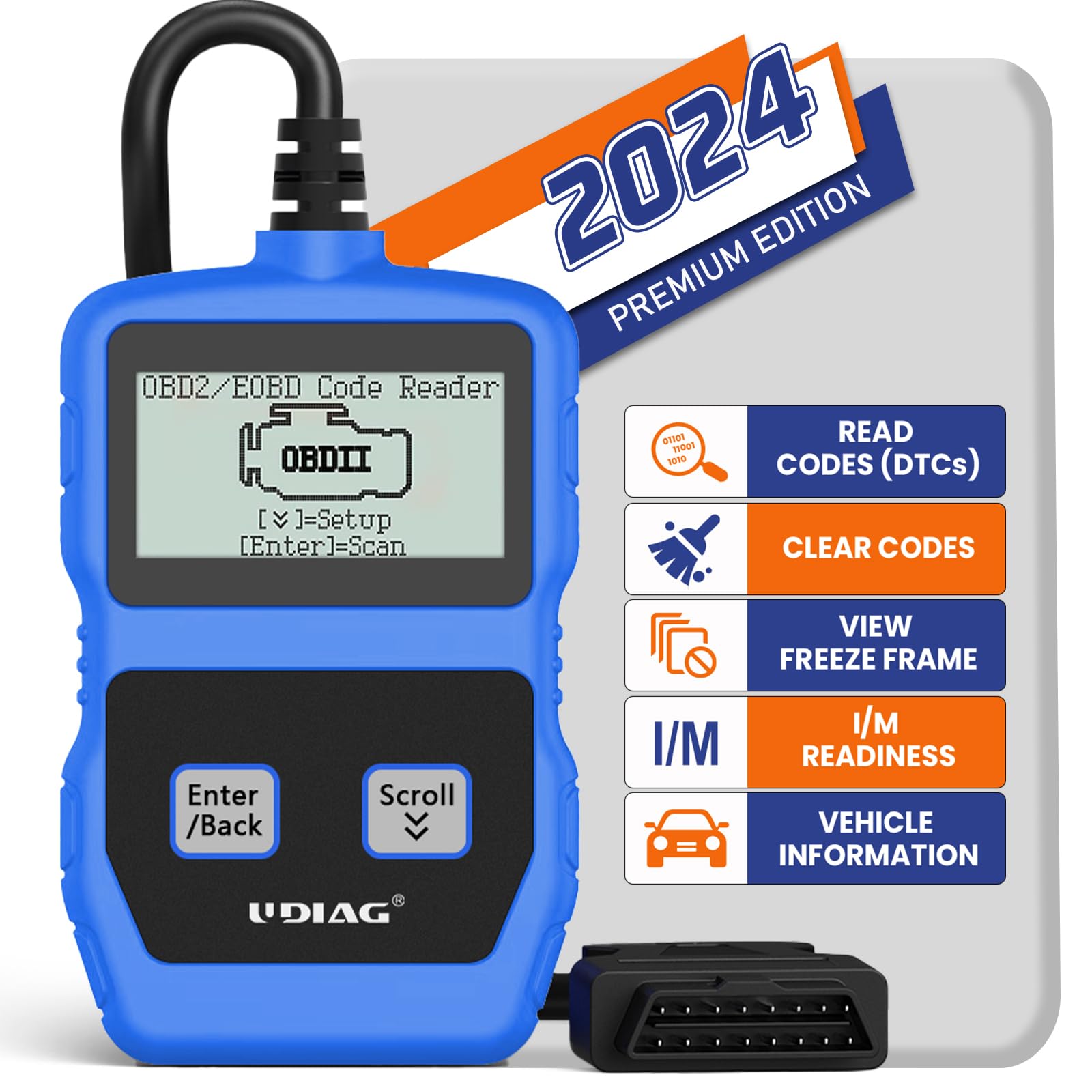 UDIAG CR200 OBD2 Scanner Car Scan Check Engine Diagnostic Tool Fault Automotive OBDII Code Reader for OBDII Protocol Cars Since 