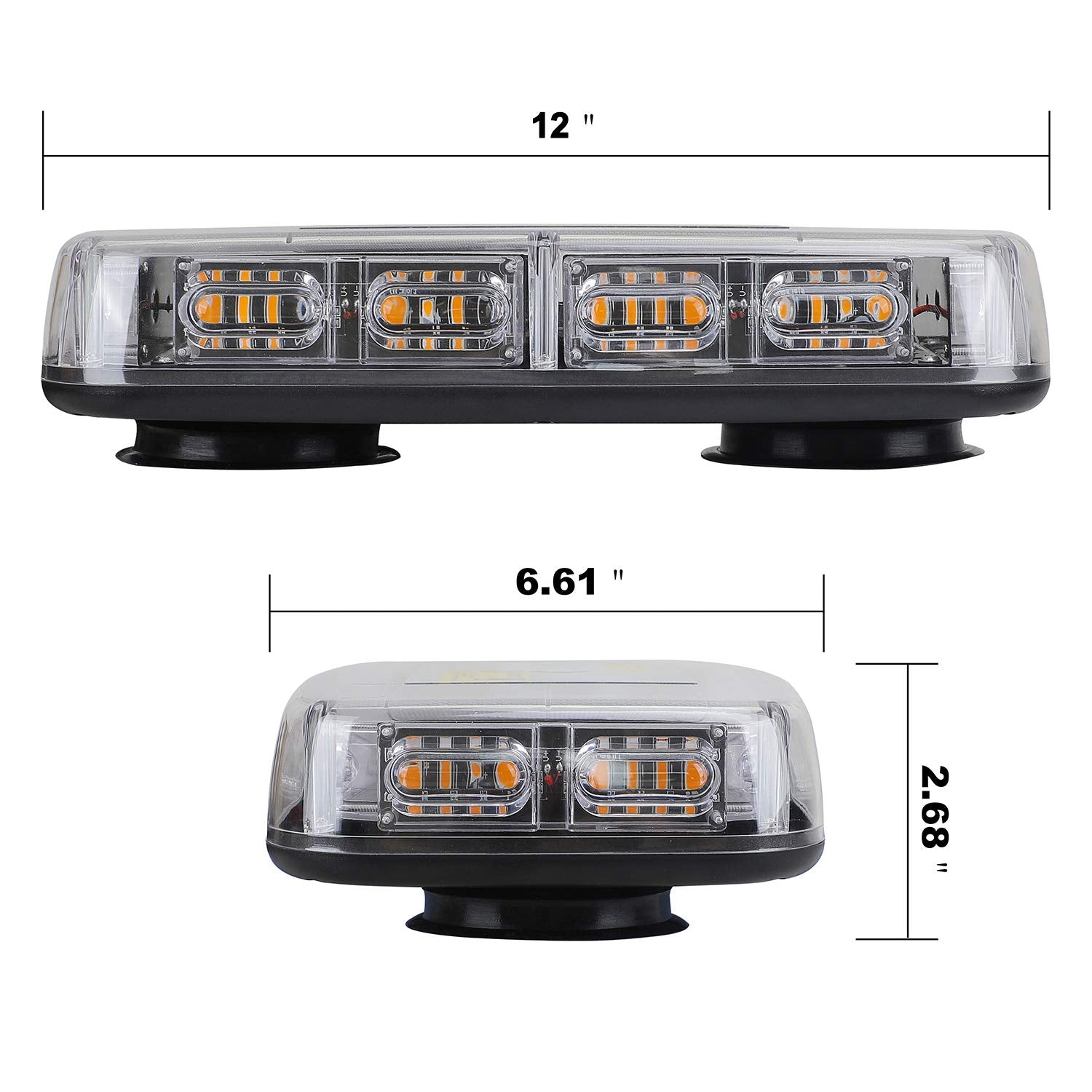 Aspl 48Led Roof Top Strobe Lights, High Visibility Emergency Safety Warning Led Mini Strobe Light Bar With Magnetic Base For 12-
