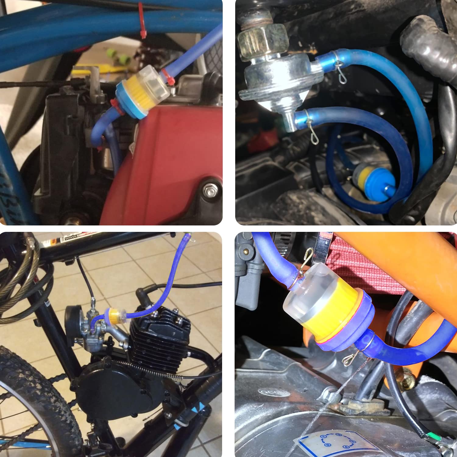 Grehua Dirt Bike Fuel Line & Filter Compatible With Gy6 49Cc 50Cc 90Cc 110Cc 125Cc 150Cc Ssr Taotao Apollo Atv Trailmaster 150 Xrs Go Kart Pitbike Scooter Moped Motorcycle Dune Buggy Parts Blue
