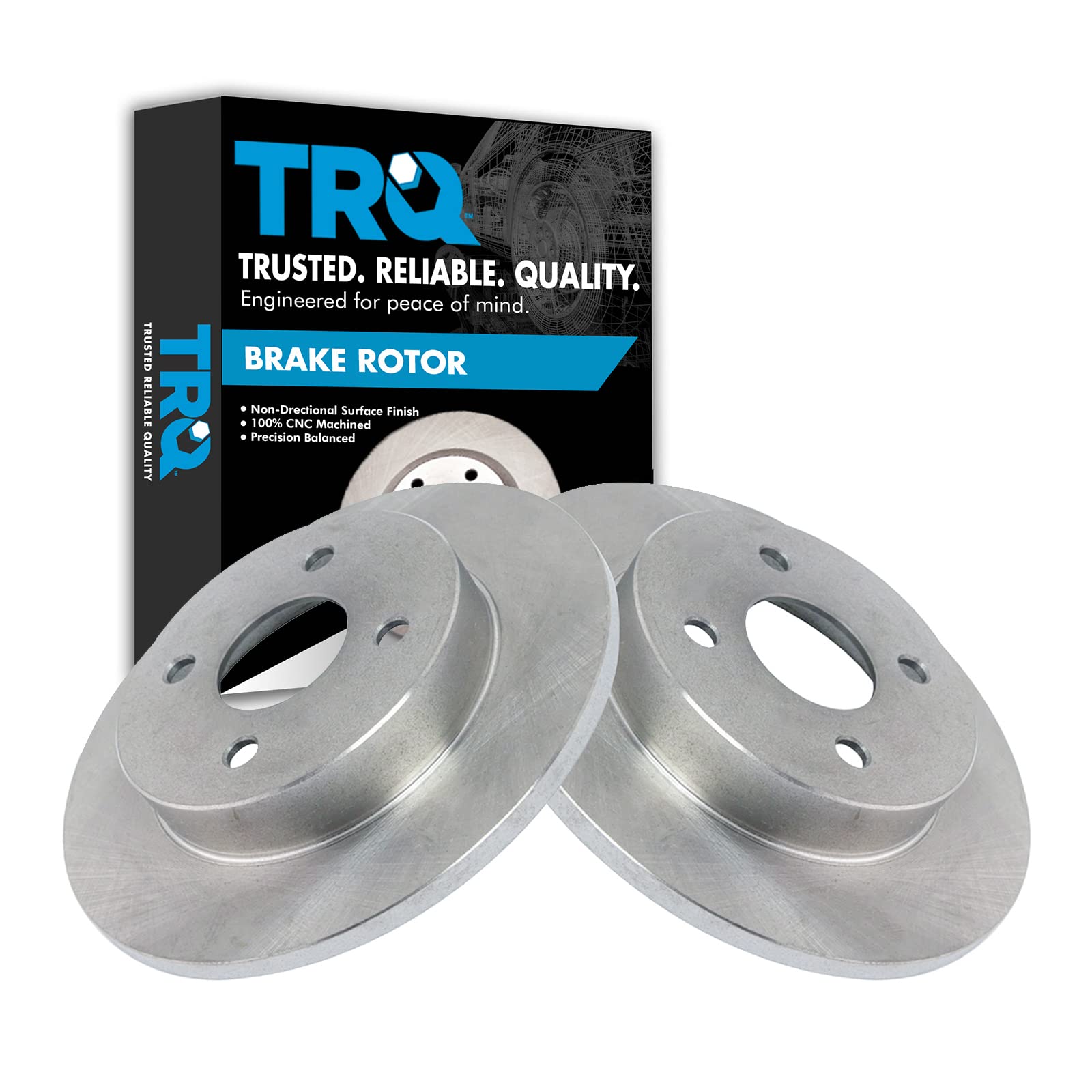 Trq Rear Brake Rotors Set Solid Compatible With 1991-1992 Saturn Sc 1993-1998 Sc1 Sc2 1991-1998 Sl Sl1 Sl2 Sw1 Sw2