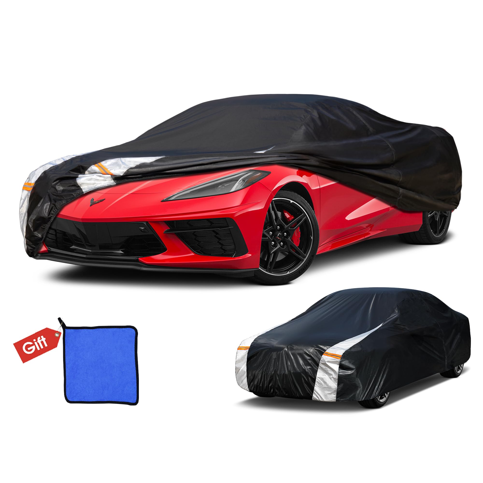 Cotryvox Car Cover For Chevrolet Corvette C4/C5/C7/C8 Coupe Convertible Targa (1980-2025) All-Weather Outdoor Waterproof Rain Sn