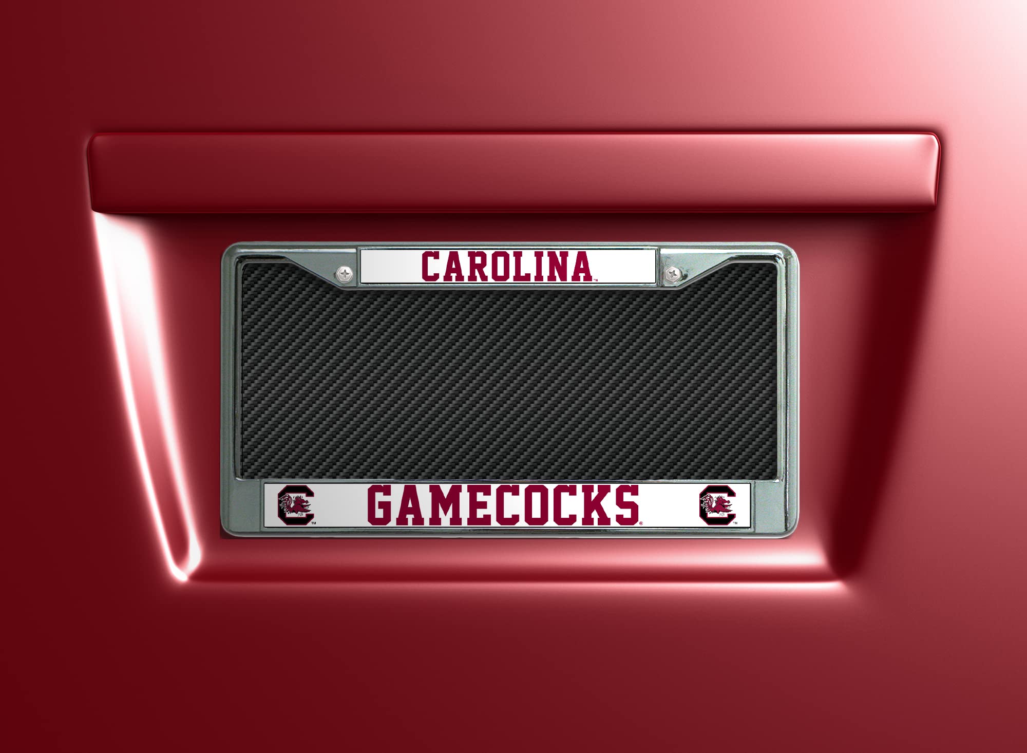 Rico Industries Ncaa South Carolina Gamecocks Premium License Plate Chrome Frame 12" X 6"
