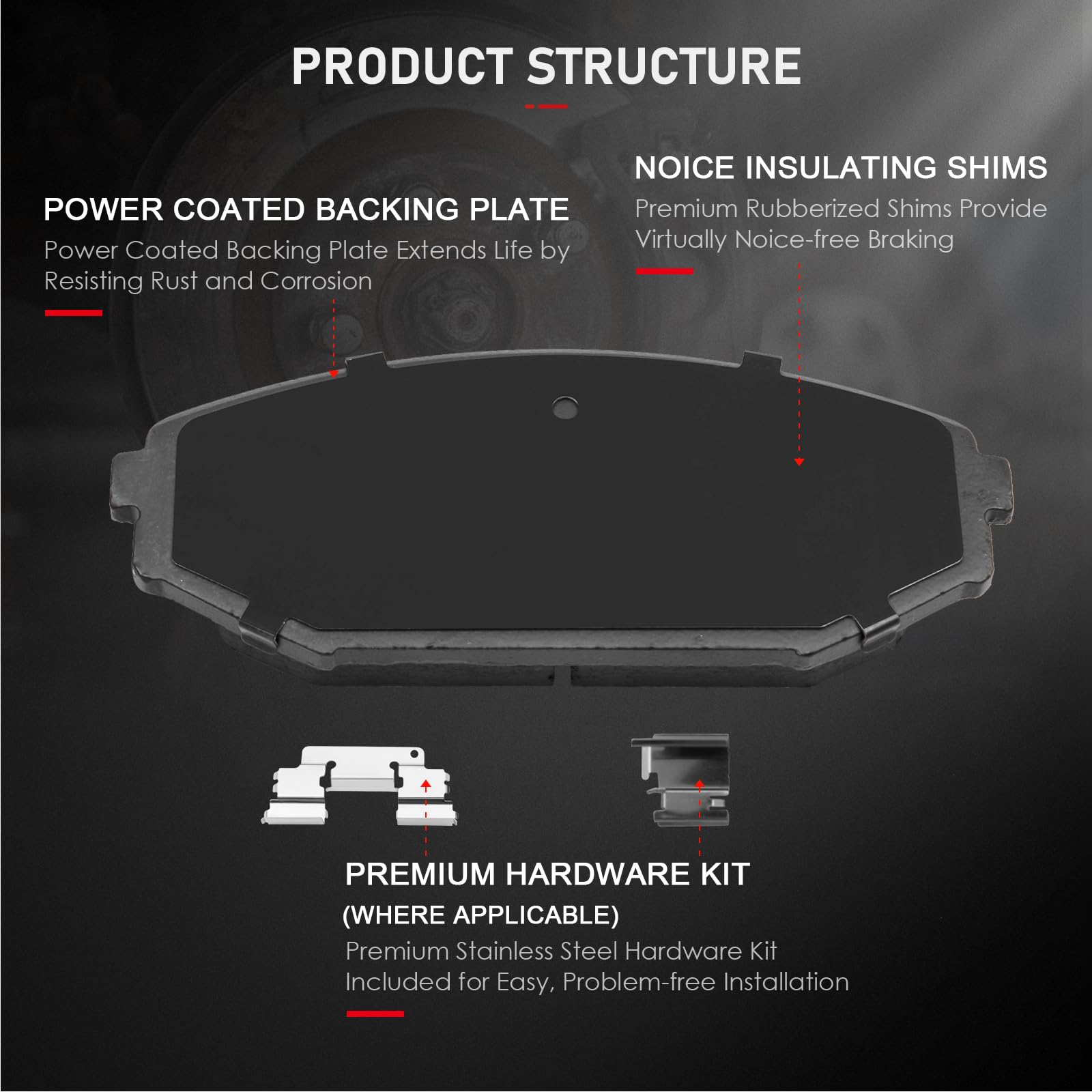 Cciyu D793 D865 Ceramic Front Rear Brake Pad Set Fit For 2001-2002 For Acura Mdx,2002-2004 For Honda Odyssey
