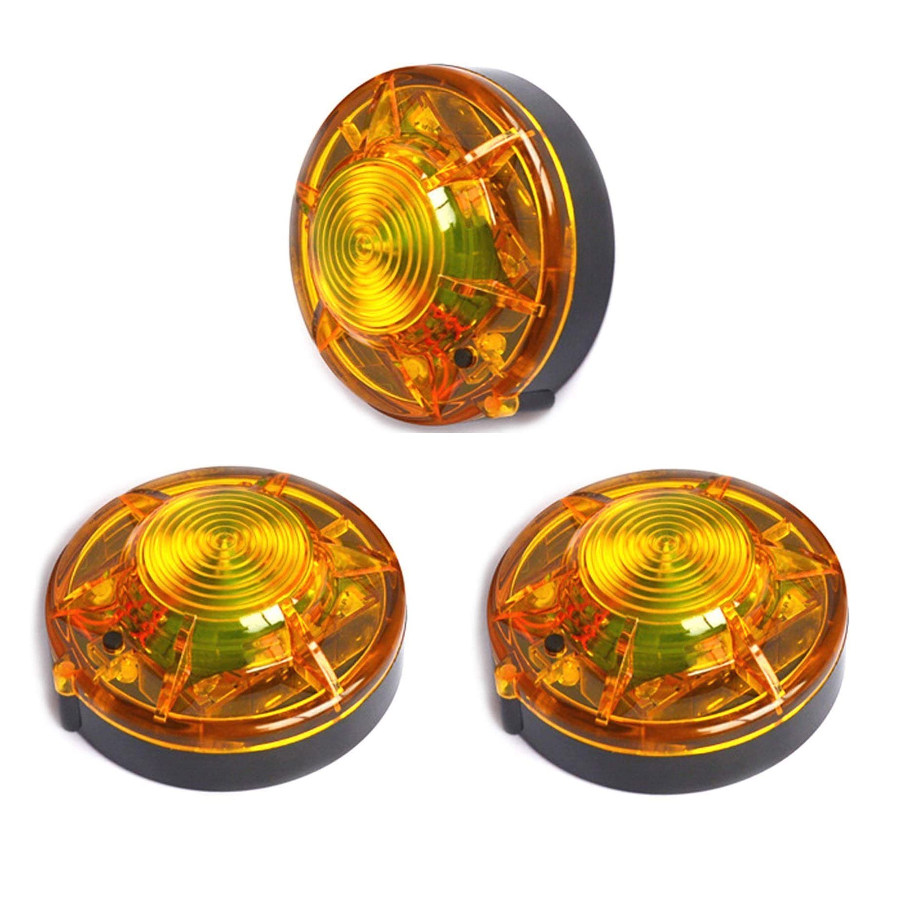 Ahoufher 3 Pack Led Road Flares Roadside Flashing Emergency Lights Beacon With Magnetic Base For Vehicle And Outdoor Sports.(Yel