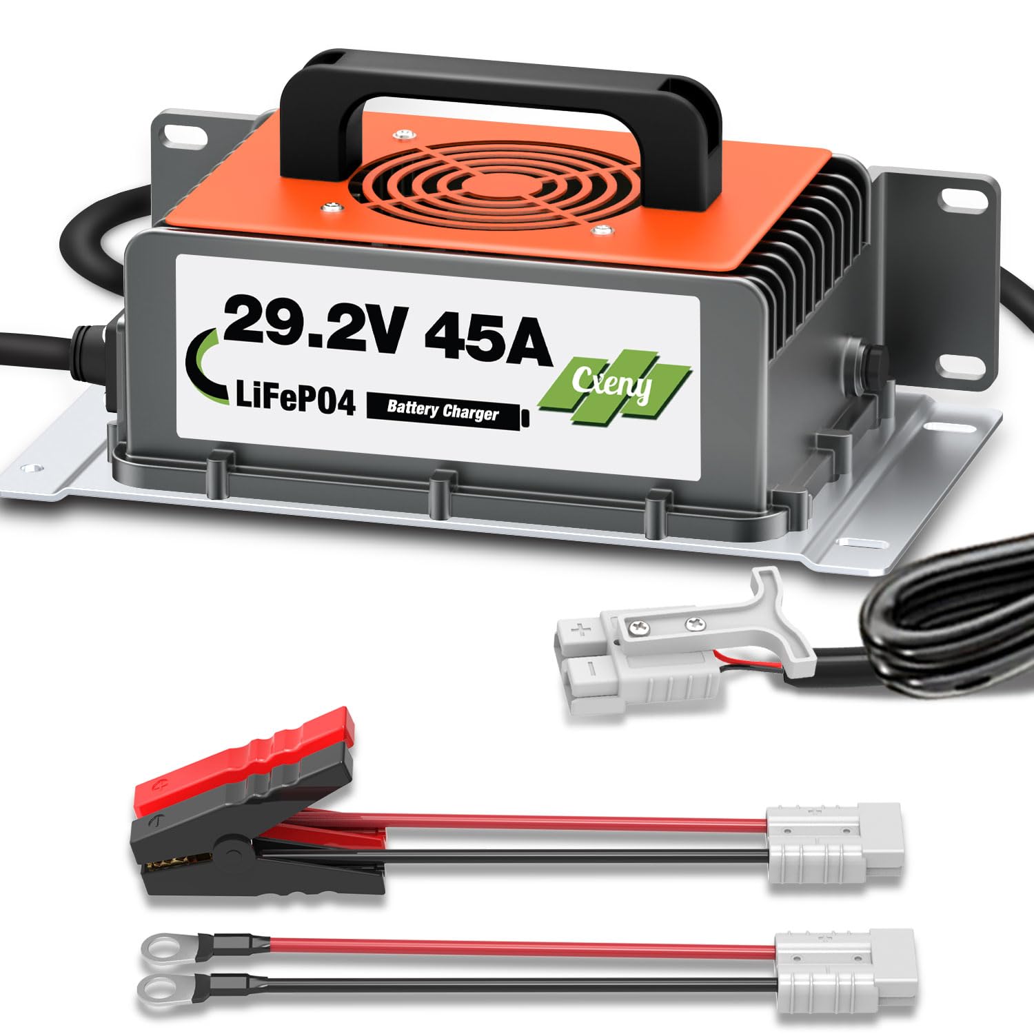 29.2V 45A LiFePO4 Battery Charger Fast Charging for 24V Lithium Battery, Supports 0V Battery Activation, Fully Sealed IP65 Water