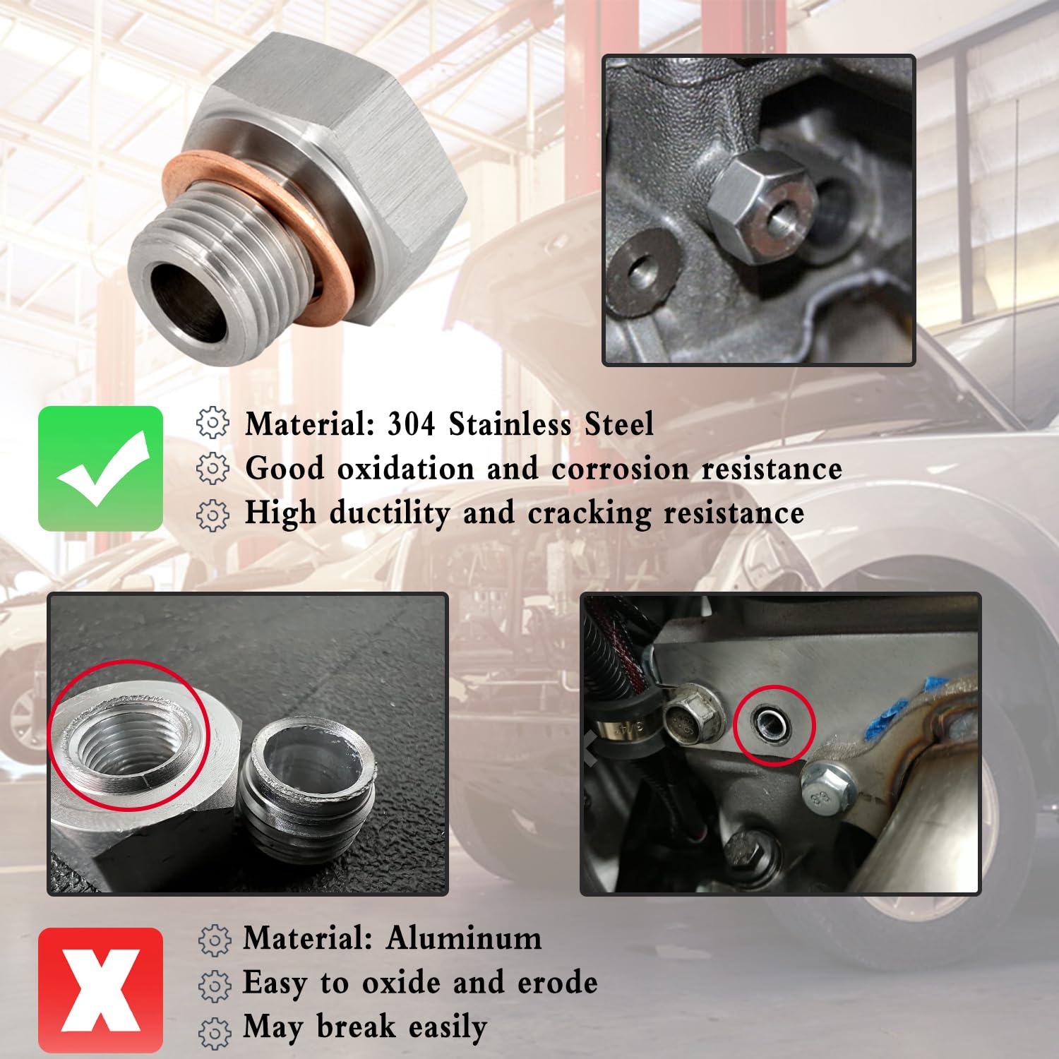 Oil Pressure Sensor Adapter For Gm Ls Series Engines Ls1 Lsx Ls3 5.3L 6.0L 6.2L M16 1.5