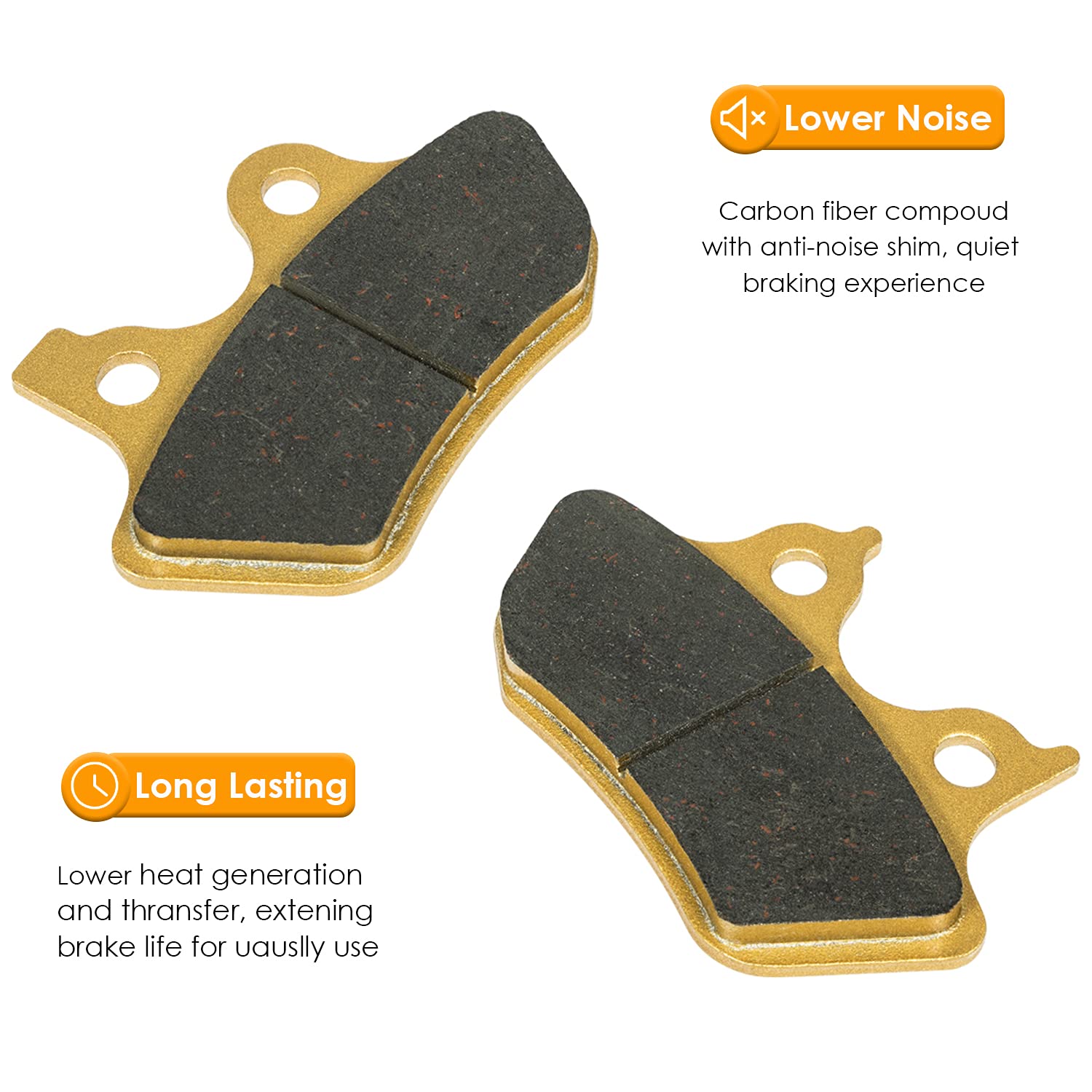 Brake Pads Heavy-duty Ceramics for Harley Davidson 2000-2007 Touring Flhtcu-i Electra Glide Ultra, 2 Front + 1 Rear Replacement