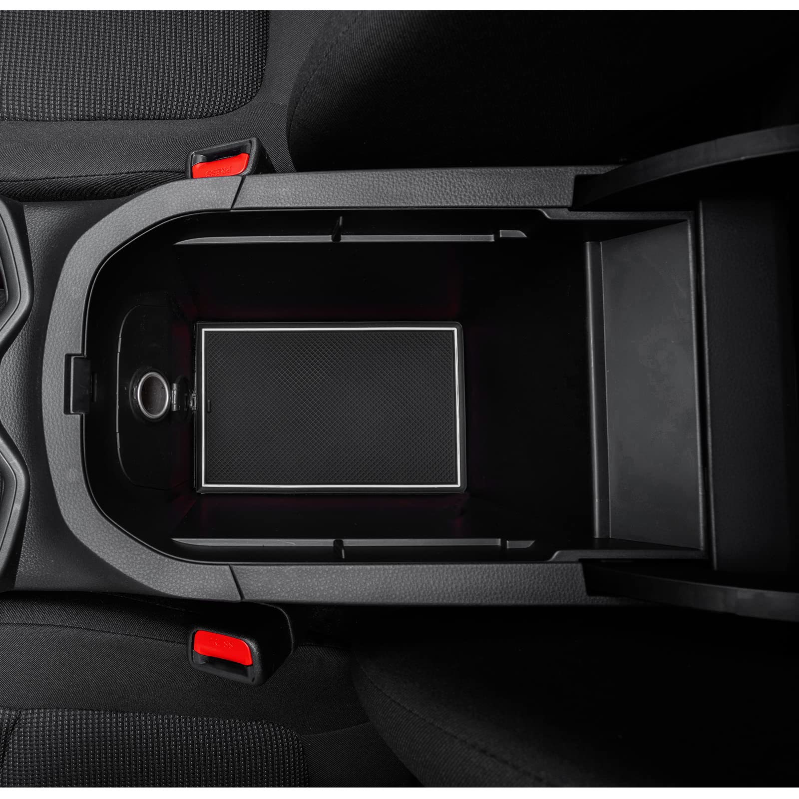 JDMCAR Cup Holder Inserts Kit for Toyota RAV4 2019-2023, Custom Fit Rubber Accessories, 15 PC Set, White Trim