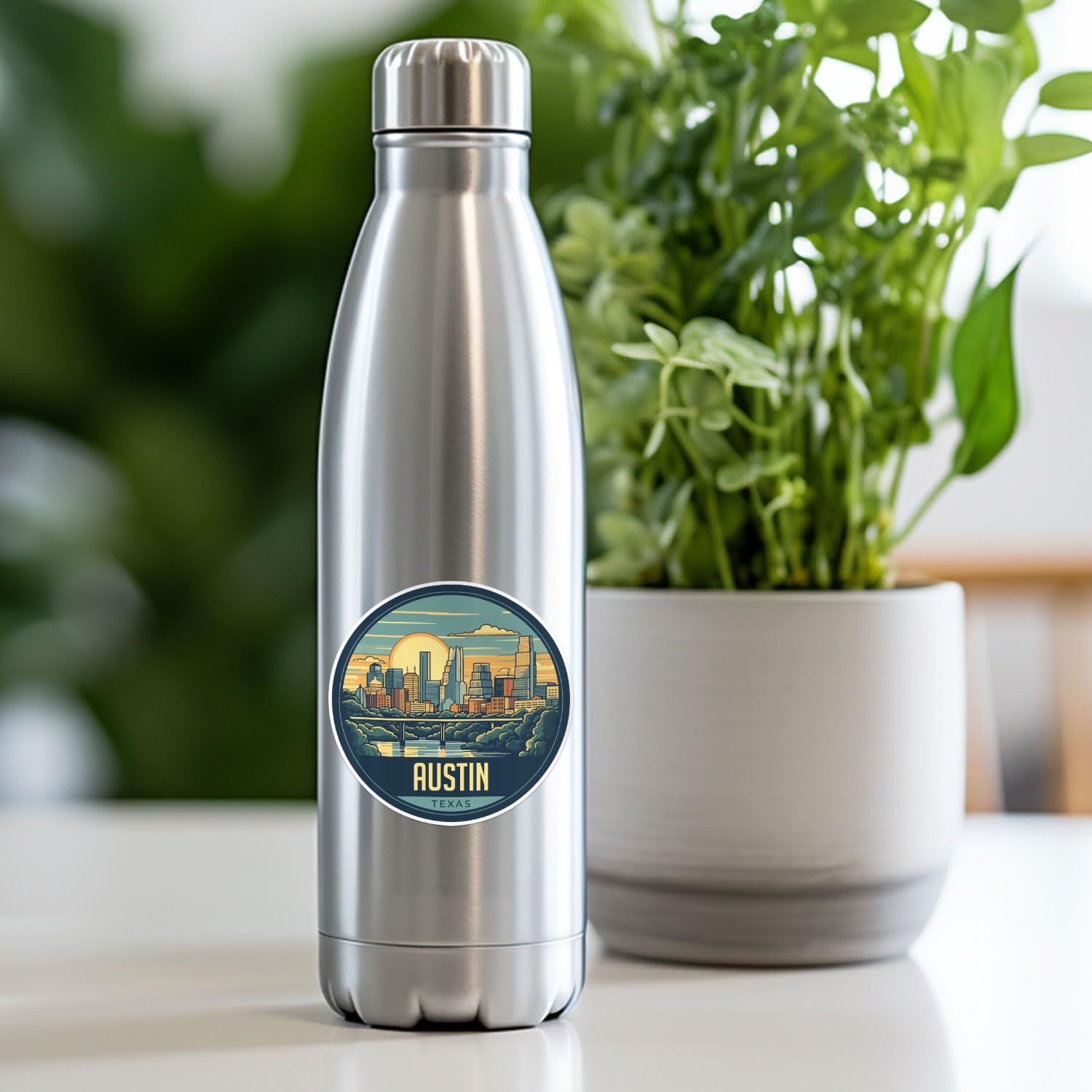 Austin City Sticker - Waterproof Vinyl Decal for Car Bumper, Laptop, Water Bottle, Wall, and Window, Size - 3'' Longer Side