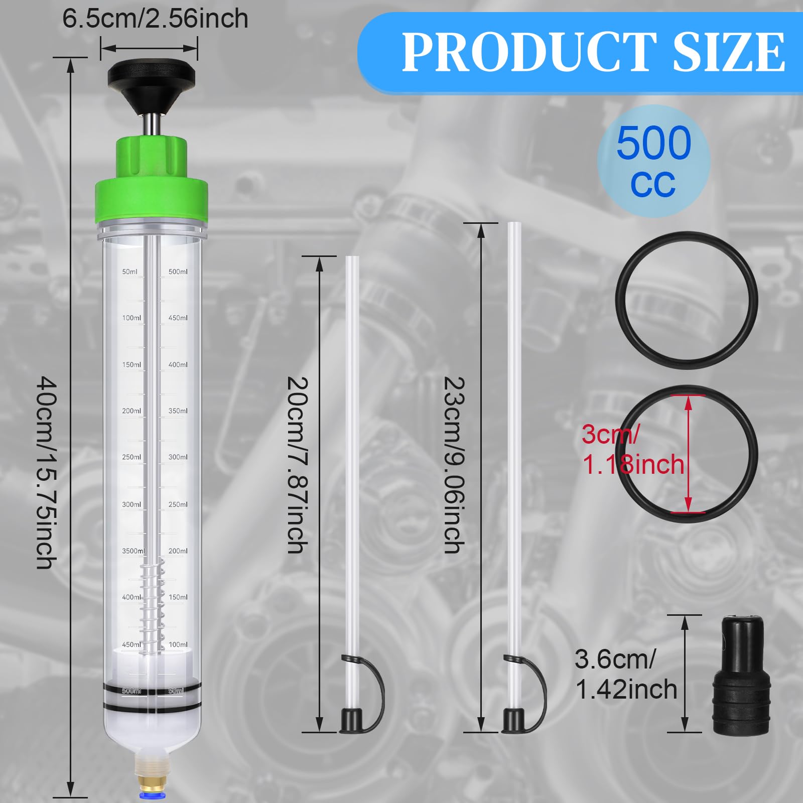 Gisafai 500Cc Fluid Extractor Automotive Pump Manual Oil Extractor Pump Syringe For Gasoline Hand Cleaner For Power Steering, Hy