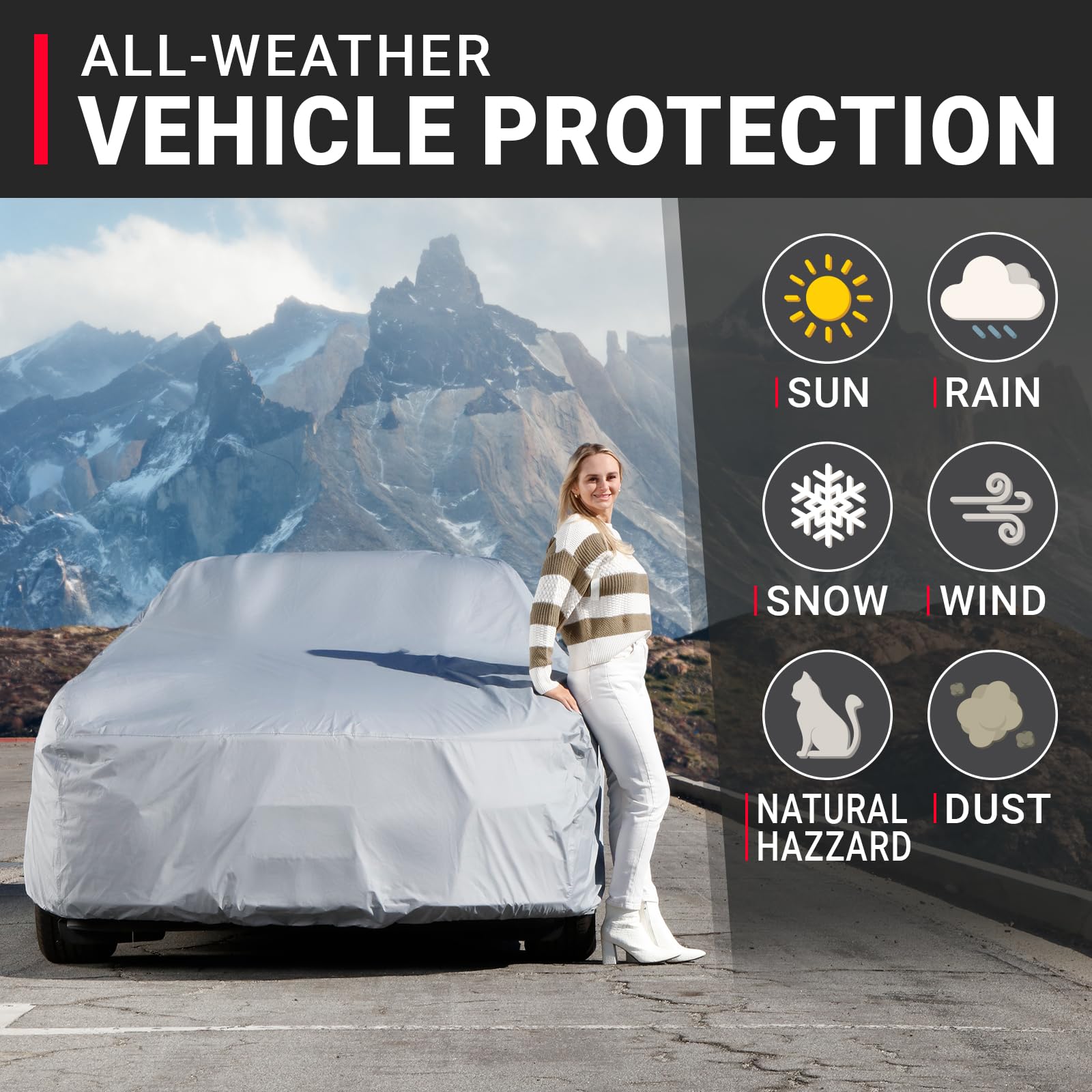 Icarcover Custom Car Cover For 1966-1967 Chevy Nova 2-Door Waterproof All Weather Rain Snow Uv Sun Hail Protector For Automobile