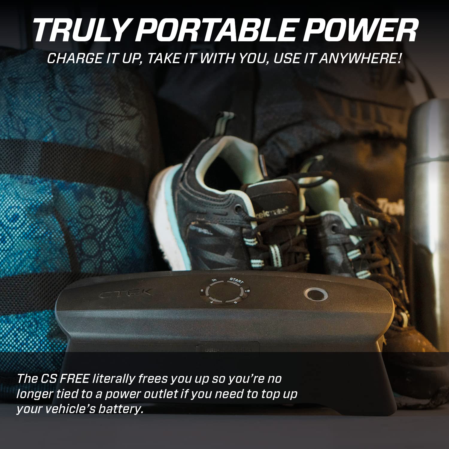 CTEK 2005 Cs Free 12V Jump Starter, Adaptive Booster, Portable Battery Charger, Black, Smart Battery Maintainer, 4-in-1 Power Bank