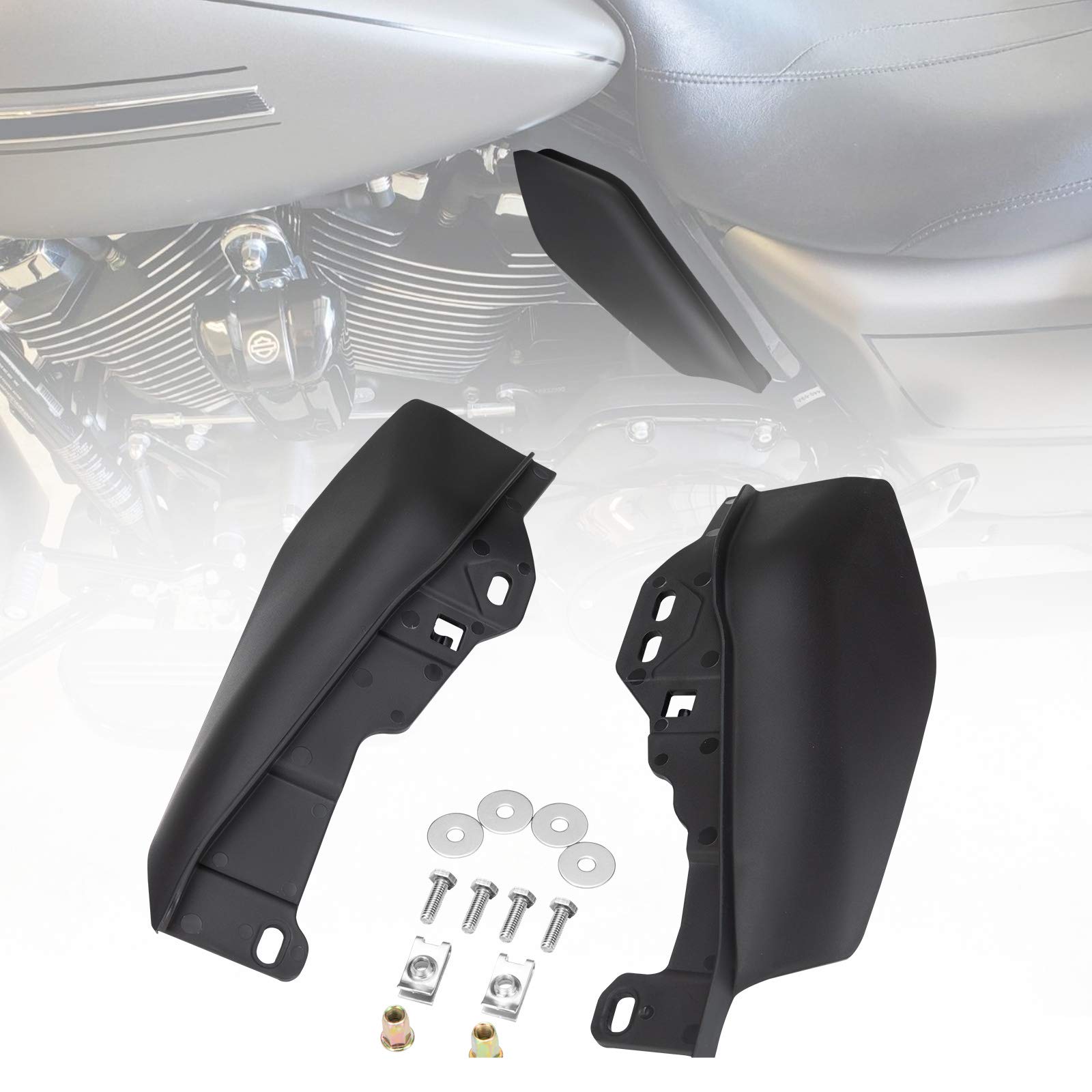KIWI MASTER New Mid-Frame Air Heat Shield Deflectors Compatible for 2009-2024 Harley Touring/Trick Electra/Street/Tri/Road Glide
