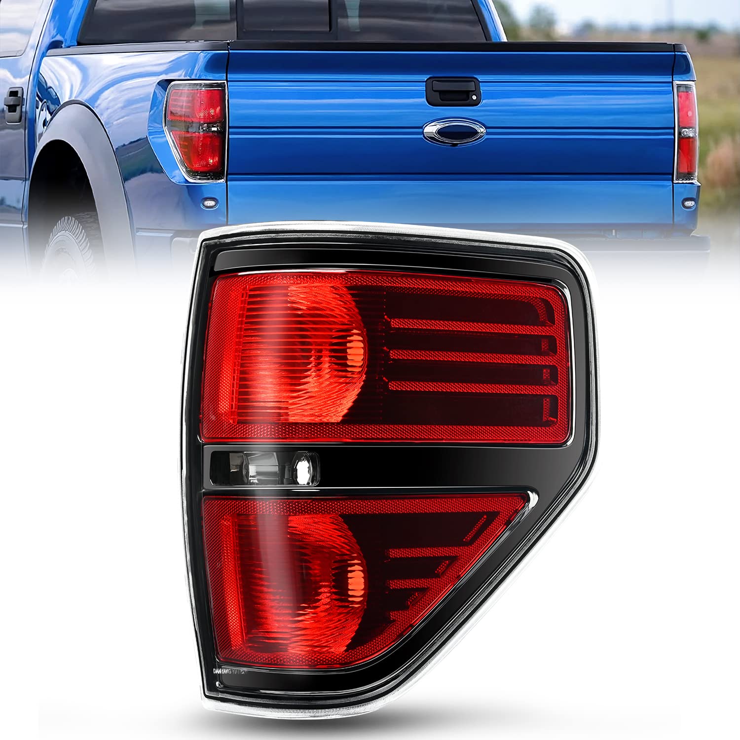 Nilight Passenger Side Taillight Assembly For 2009 2010 2011 2012 2013 2014 Ford F-F150 F150 Pickup Truck Right Rear Lamp Replac