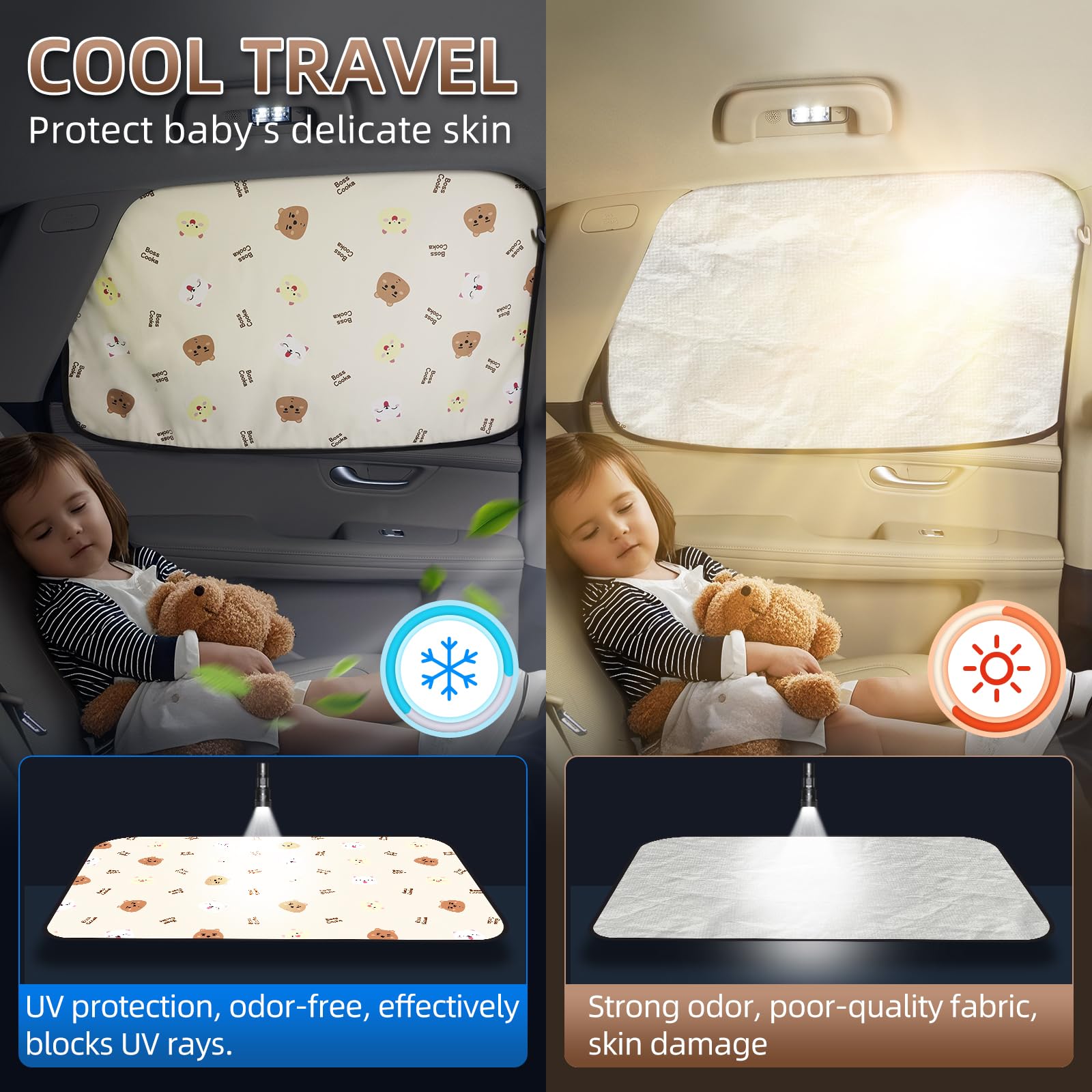 Aokway Car Window Shade (2Pack) - Uv-Blocker Magnetic Side Window Sunshade For Driver And Passenger | 99% Uv Protection For Seda