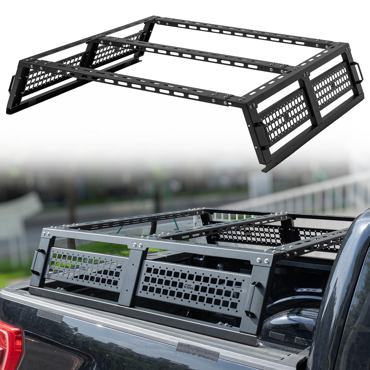 JOYTUTUS Full Size Truck Bed Rack, Overland Bed Racks for Trucks Compatible with F150 F250 F350 Silverado Sierra Ram, Truck Bed 
