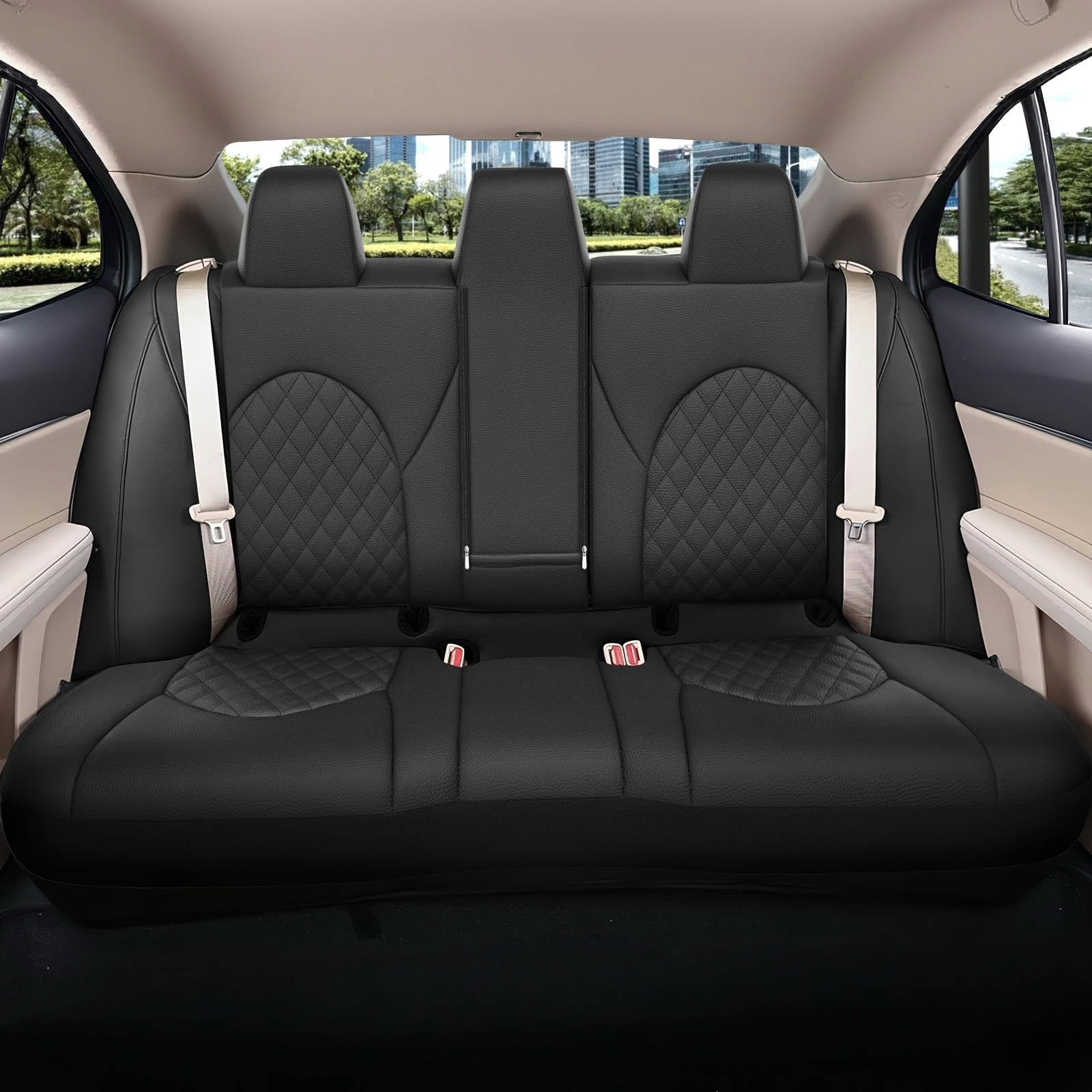 GIANT PANDA Custom Fit Full Set Seat Covers Fit for Toyota Camry 2018 2019 2020 2021 2022 2023 2024 LE,SE,SE Nightshade, 2025 Ca