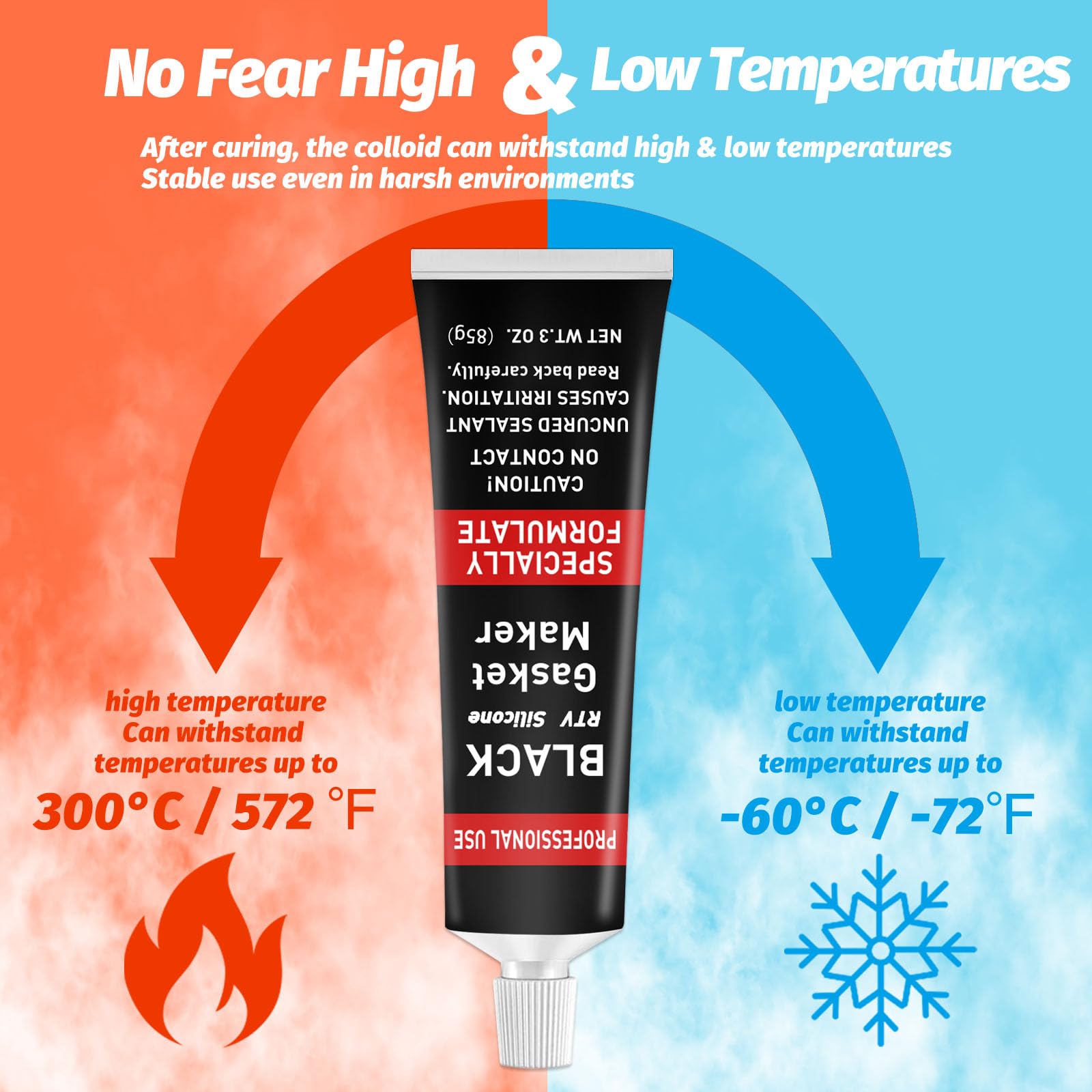 1DFAUL RTV Silicone Gasket Maker - High Temp Oil & Anti-Freeze Sealant, 340g, Black