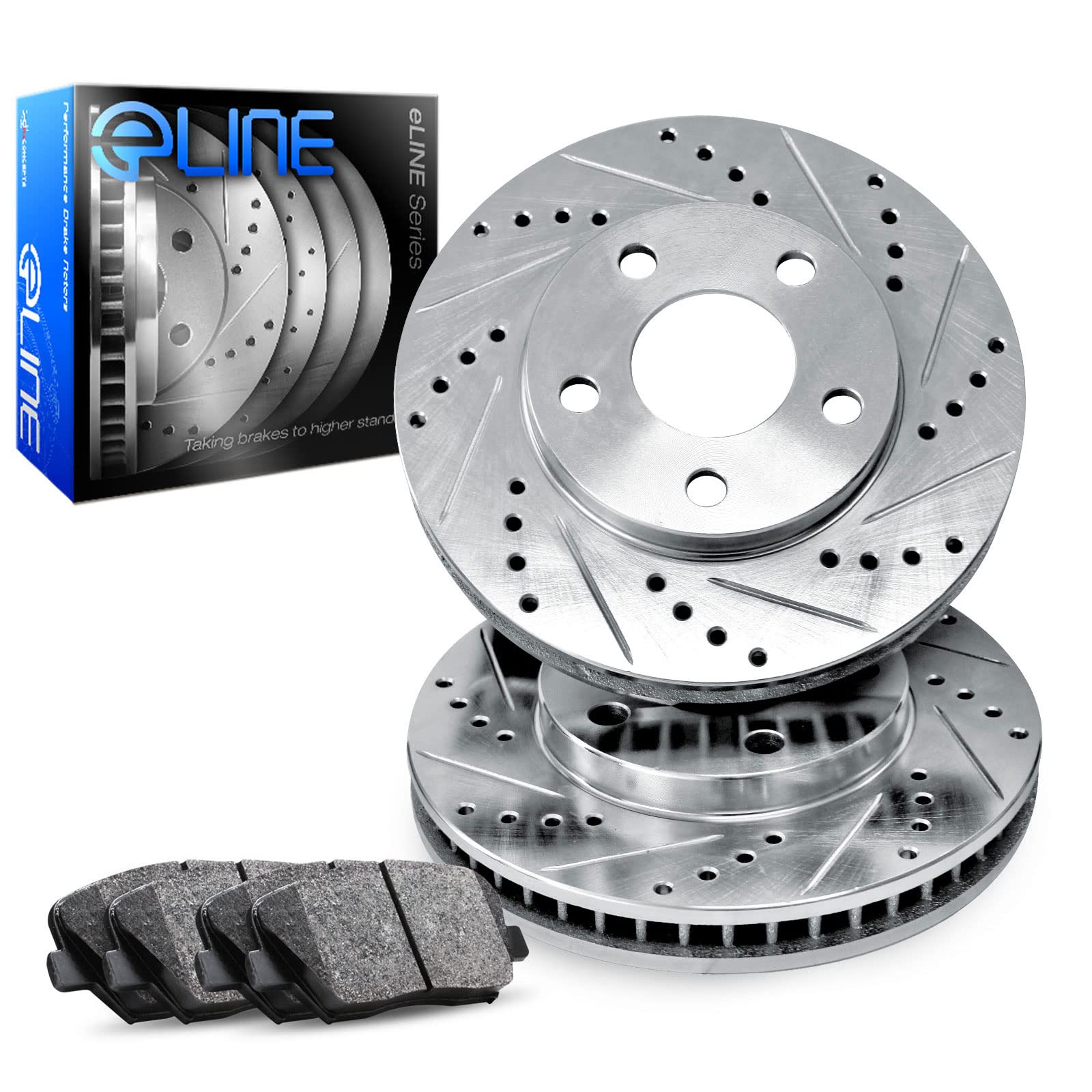 R1 Concepts Front Brakes And Rotors Kit Front Ceramic Brake Pads Fits 2003-2009 Toyota 4Runner (319Mm Front Rotors), 2005-2022 T