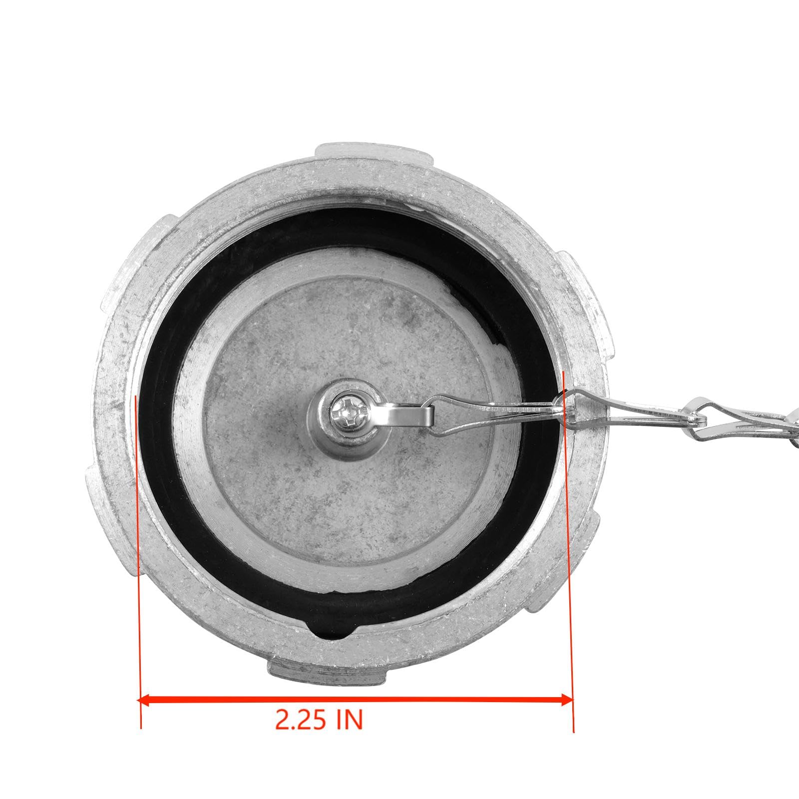 TINWID1919 Diesel Fuel Cap for International Ford GMC Truck, 2 1/4” Size, Aluminum, Silver Finish
