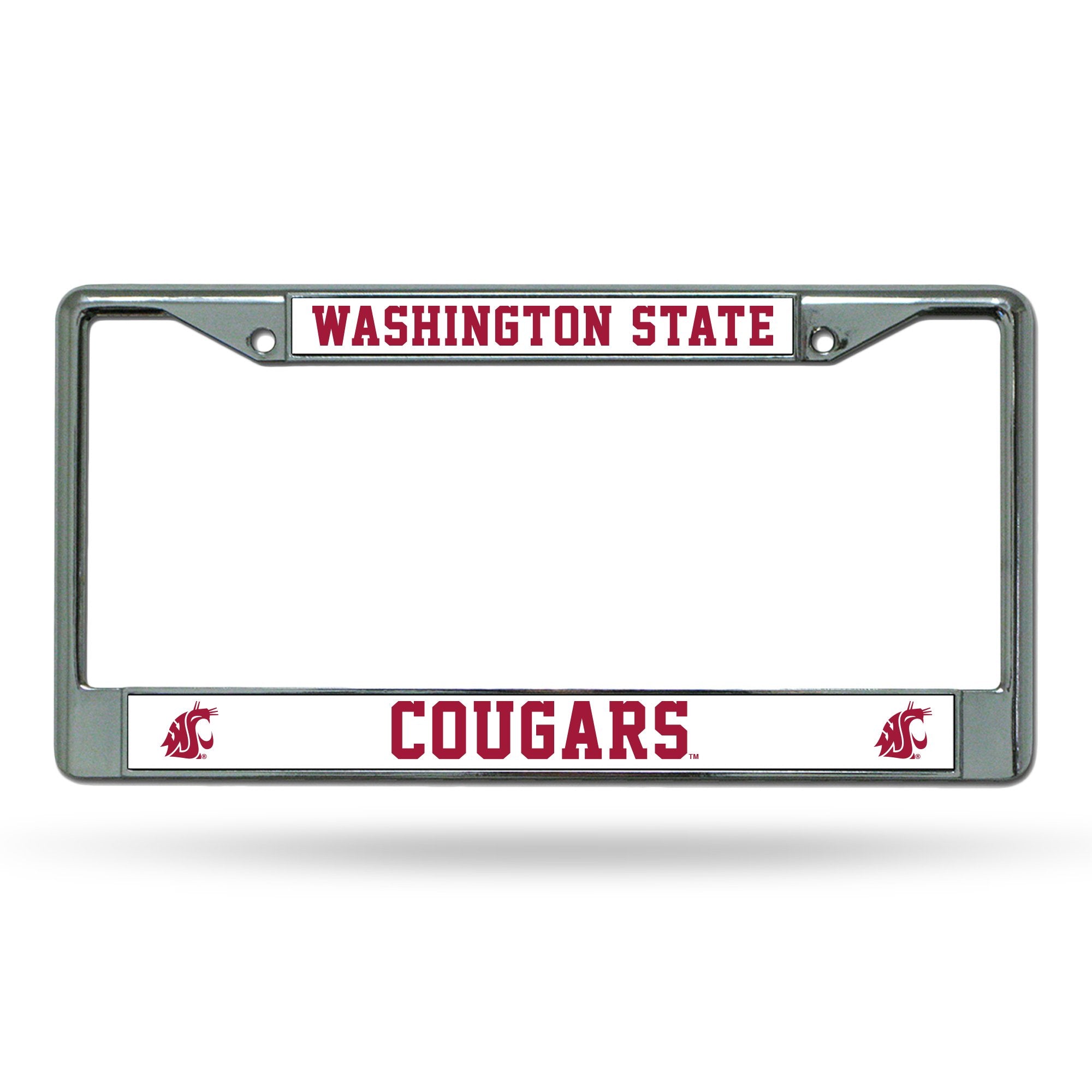 Rico Industries Ncaa Washington State Cougars Standard Chrome License Plate Frame, 6 X 12.25-", Team Color