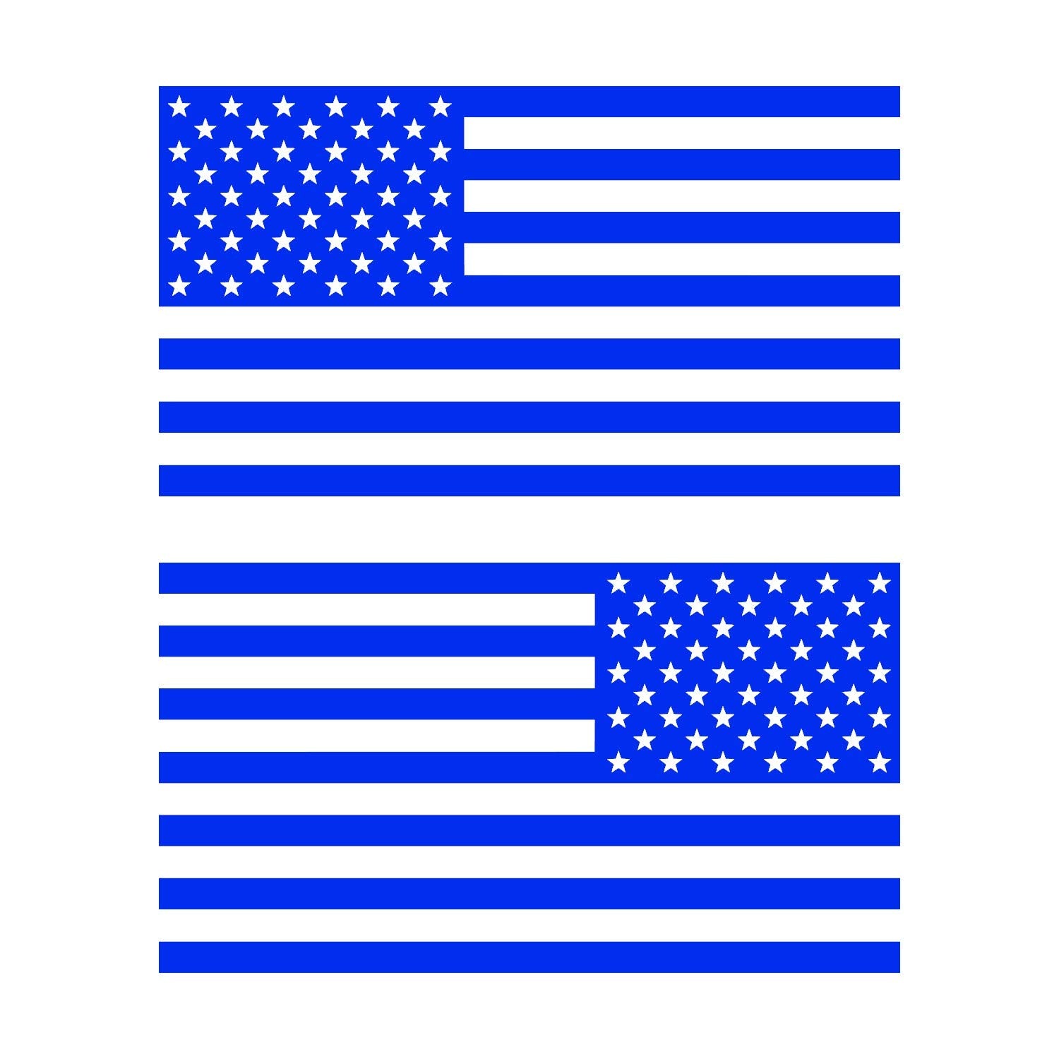 American Us Flag [Pick Color/Size] Vinyl Decal Sticker For Laptop/Car/Truck/Window/Bumper (7.5In Subdued Pair, Matte Blue)